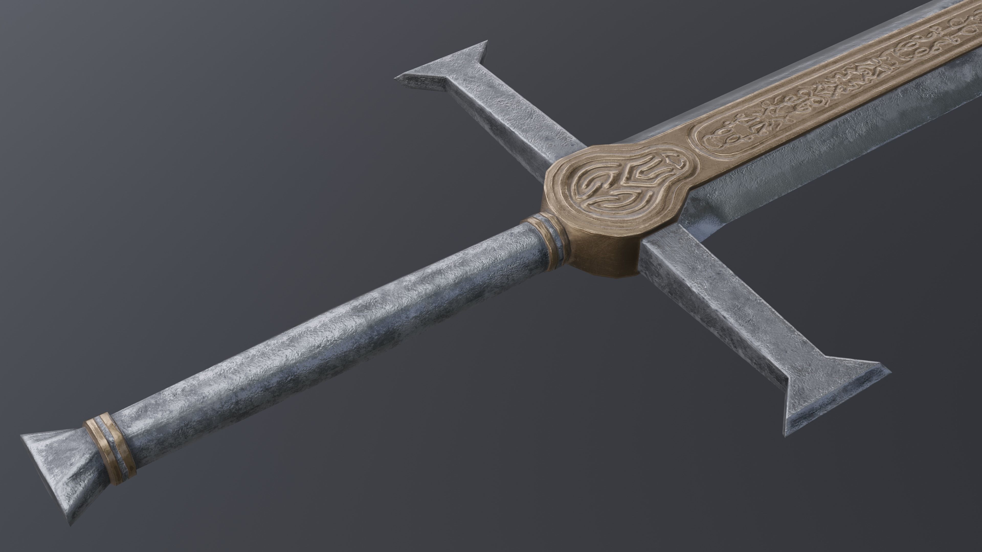 Sword 10 Low-poly 3D model_3