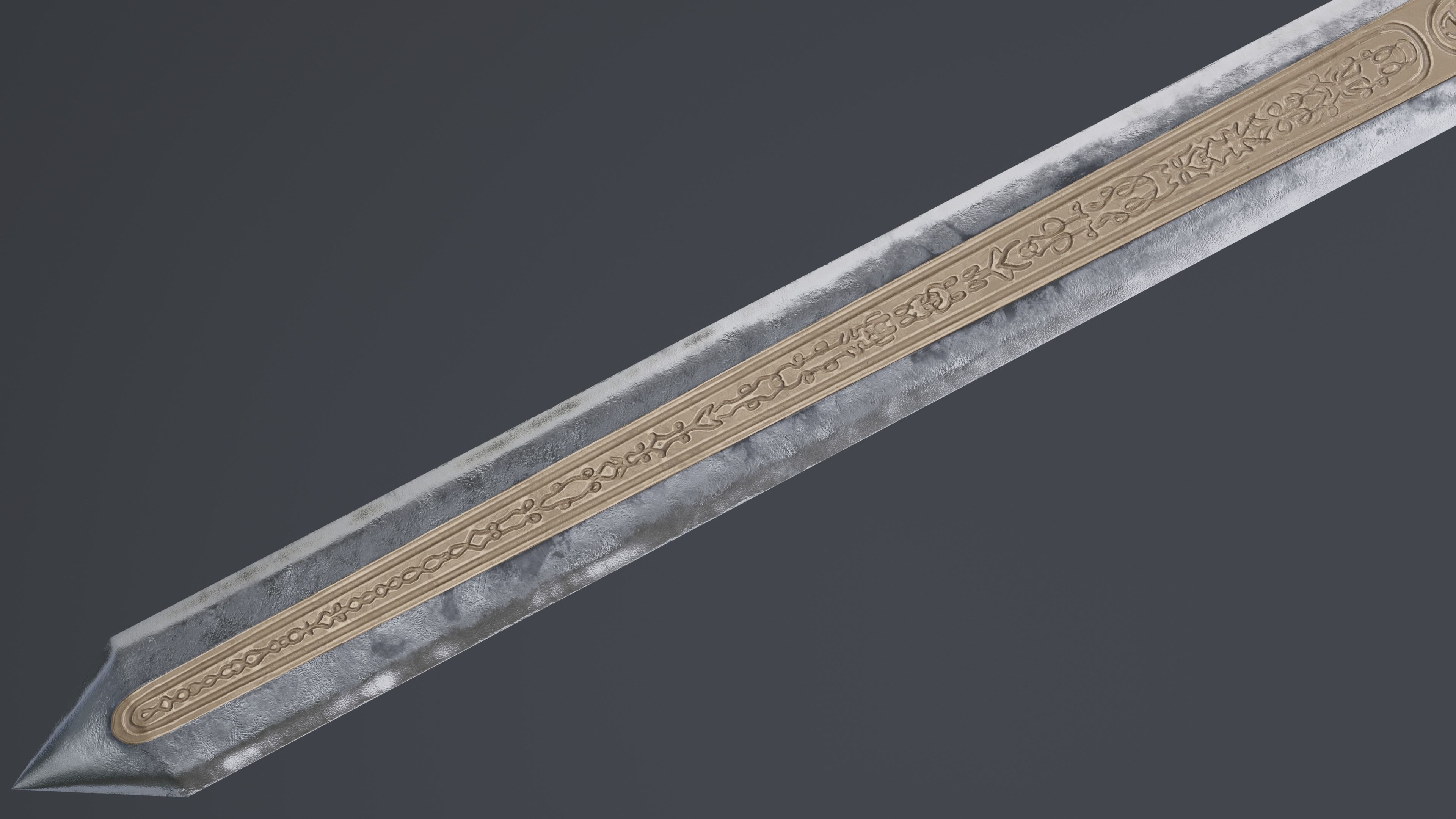 Sword 10 Low-poly 3D model_4