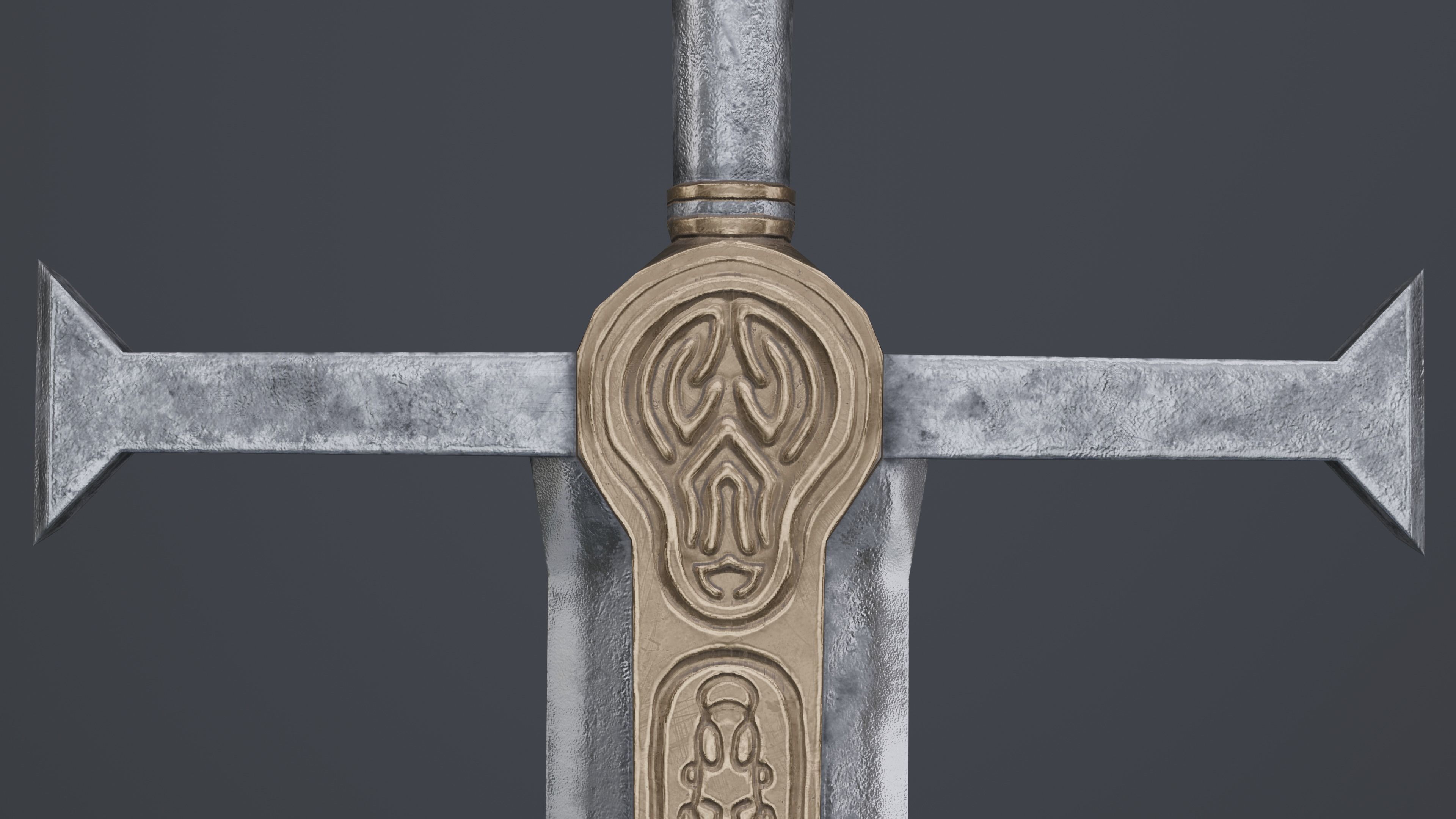 Sword 10 Low-poly 3D model_5