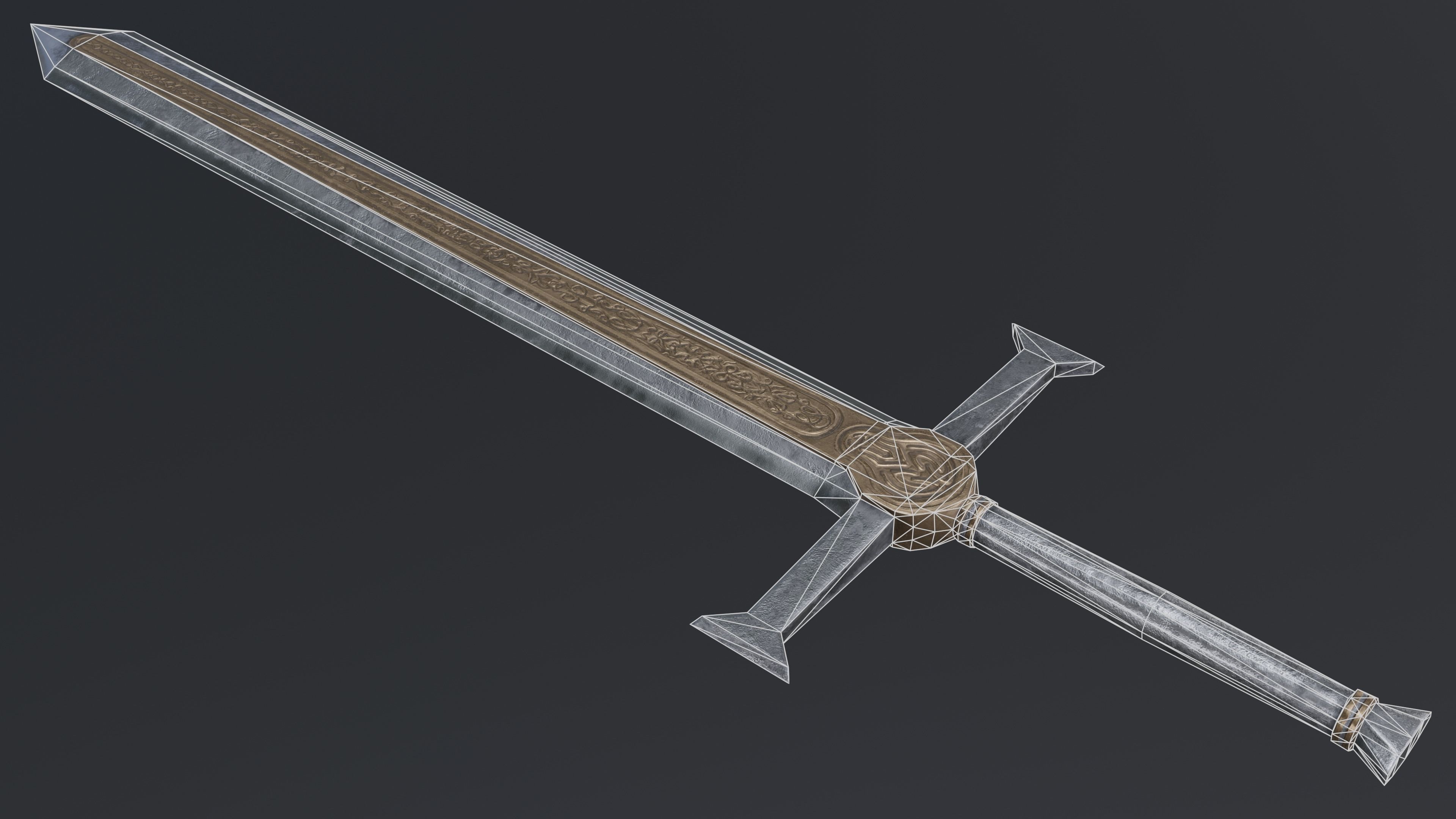 Sword 10 Low-poly 3D model_7