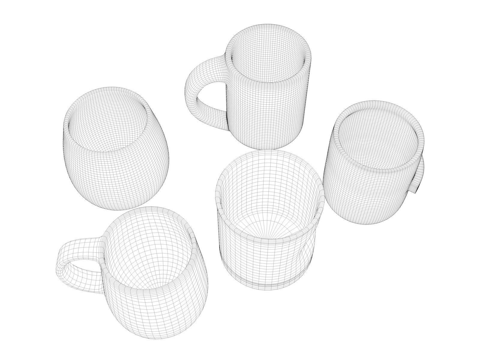 Mug Set  3D model_4