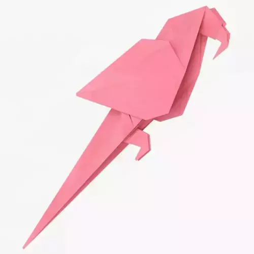 Origami Parrot Low-poly 3D model