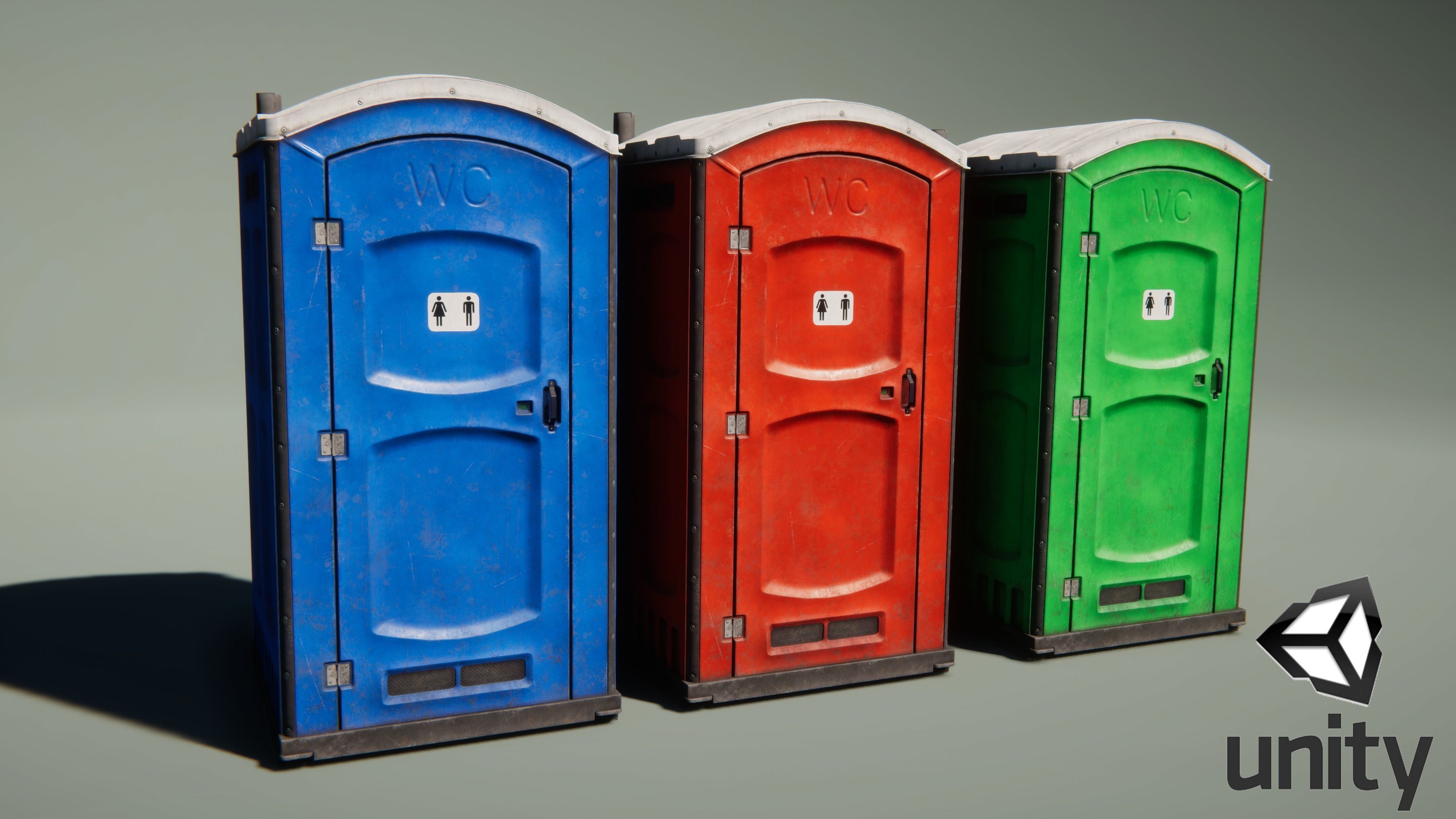 Public Portable Toilet PBR Game Ready Low-poly 3D model_12