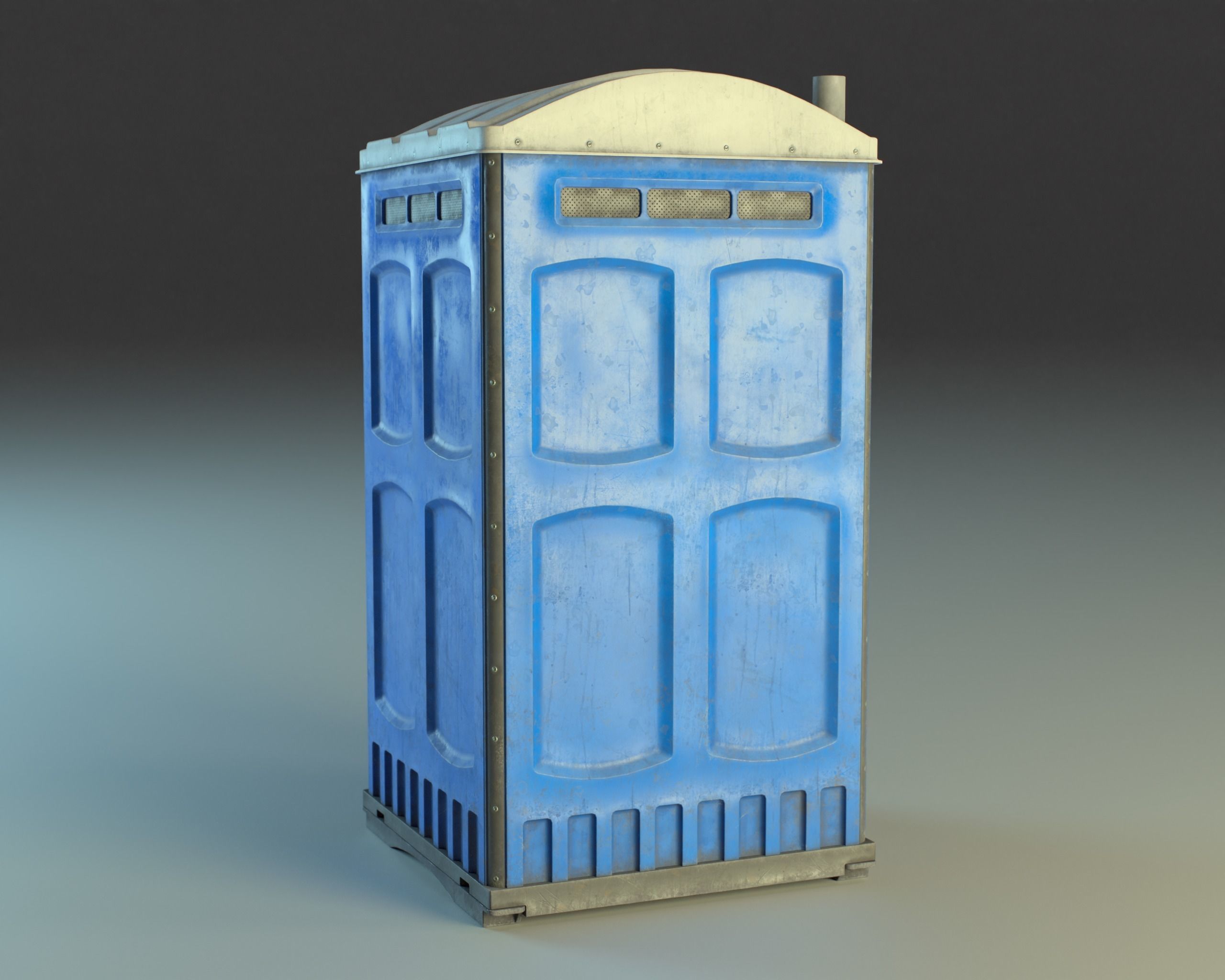 Public Portable Toilet PBR Game Ready Low-poly 3D model_3