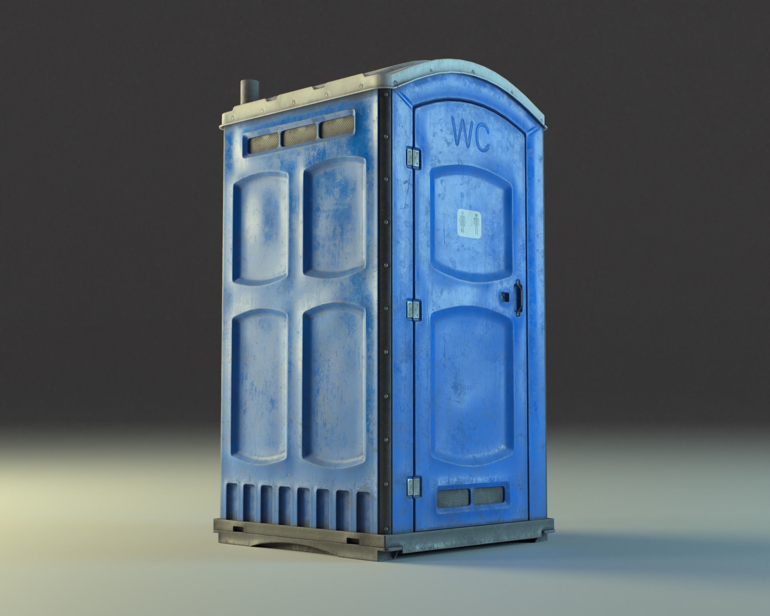Public Portable Toilet PBR Game Ready Low-poly 3D model_2