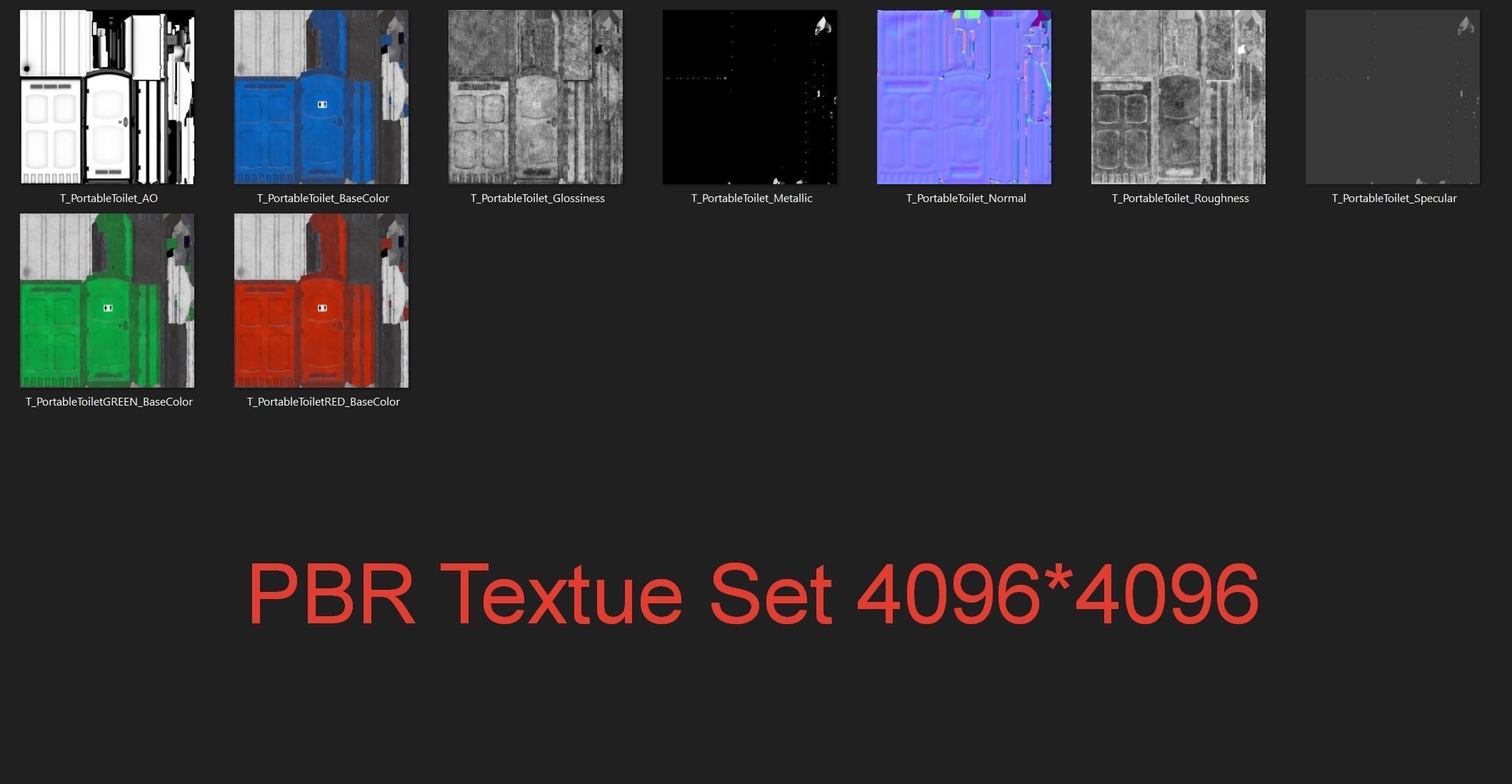 Public Portable Toilet PBR Game Ready Low-poly 3D model_13