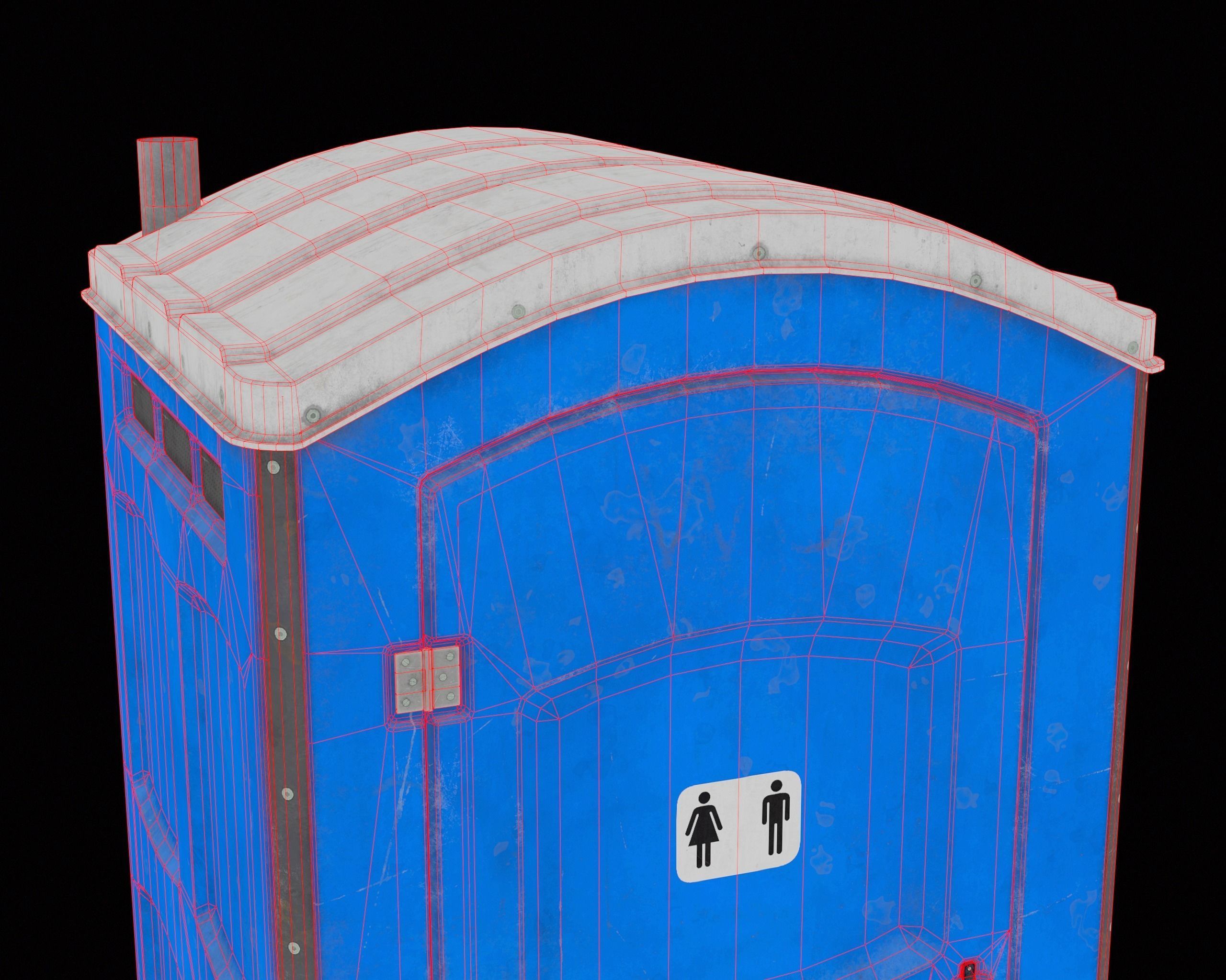 Public Portable Toilet PBR Game Ready Low-poly 3D model_9