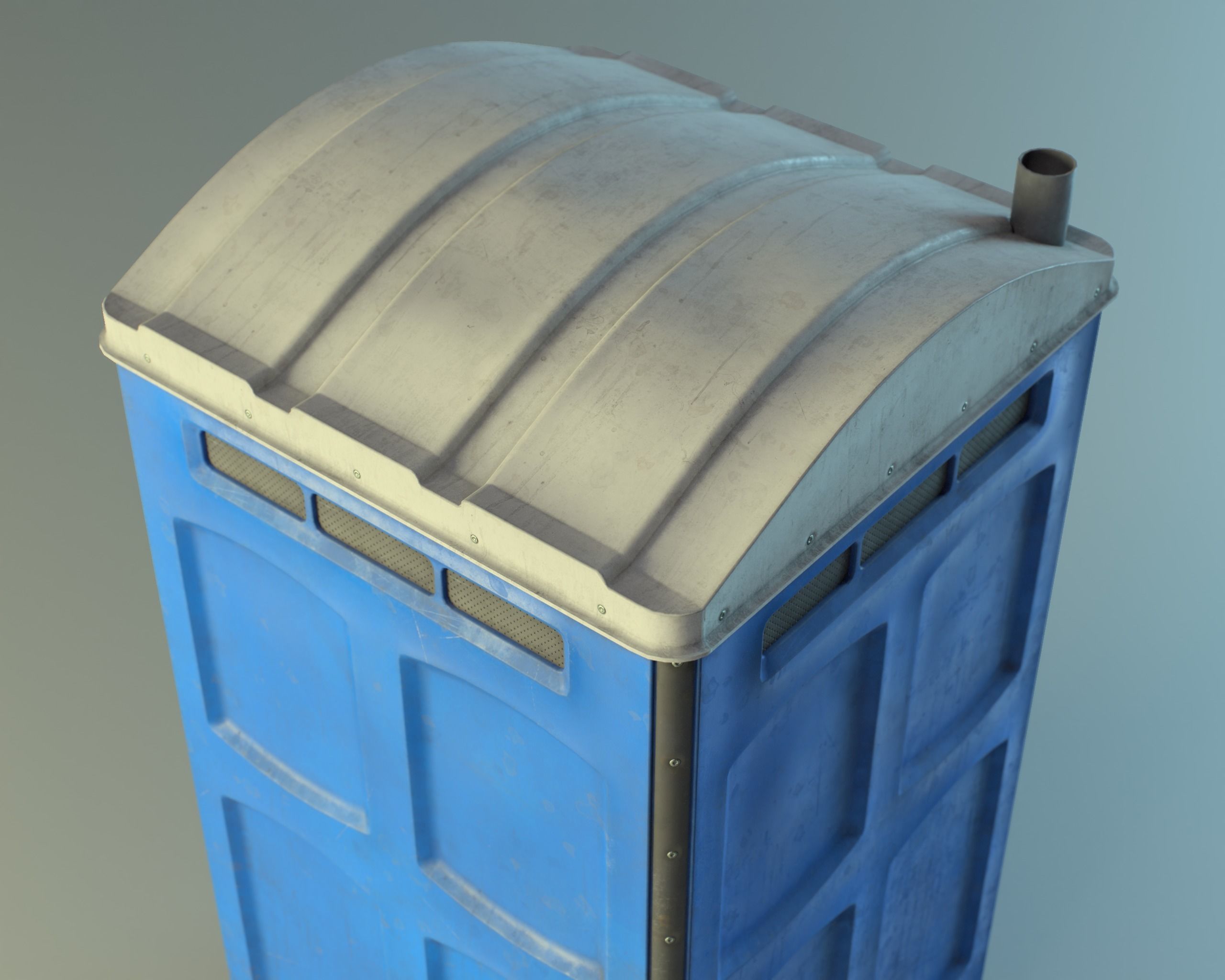 Public Portable Toilet PBR Game Ready Low-poly 3D model_4
