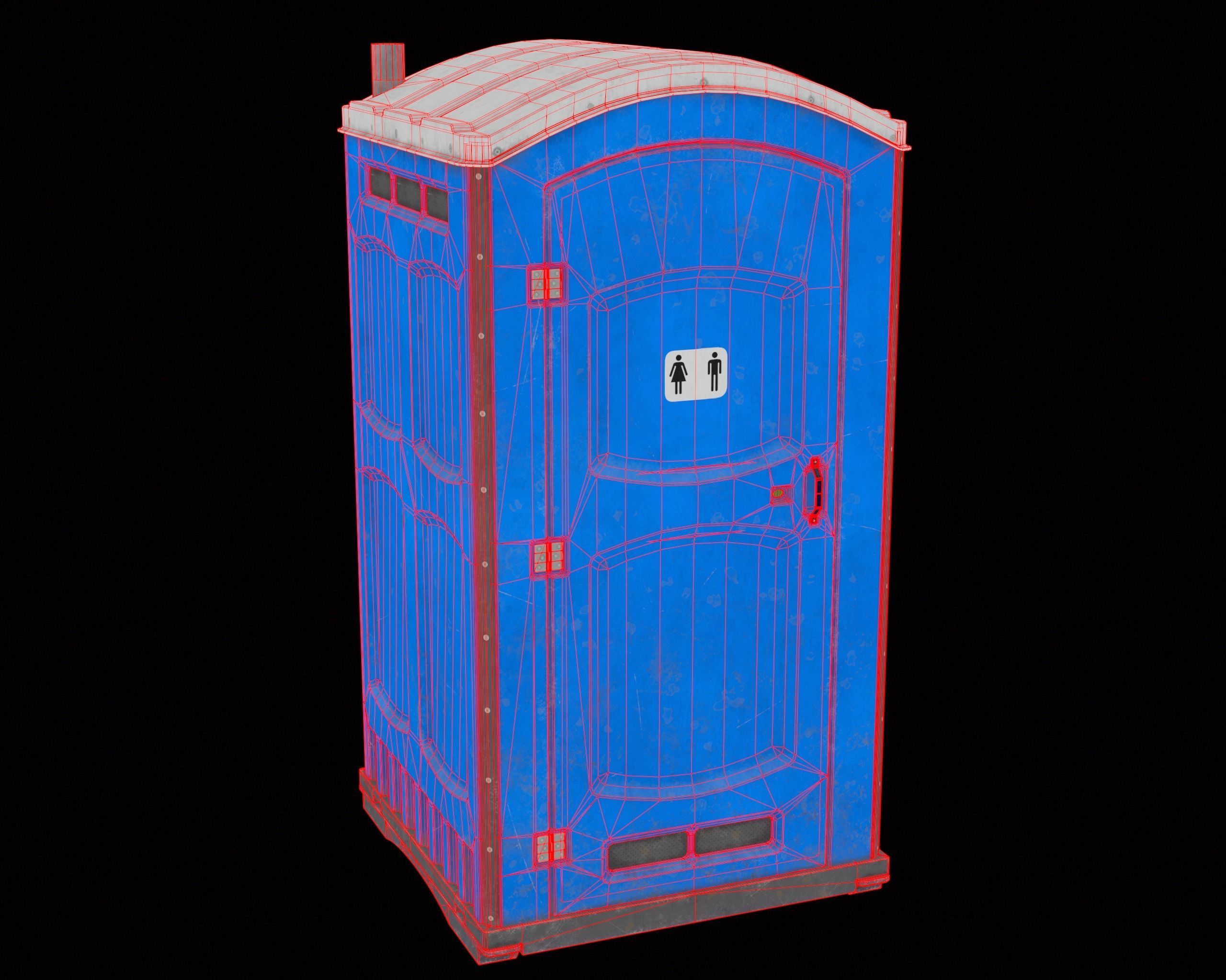 Public Portable Toilet PBR Game Ready Low-poly 3D model_8