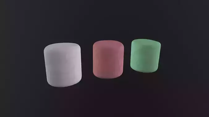 Colored Marshmallows 3D Model Low-poly 3D model