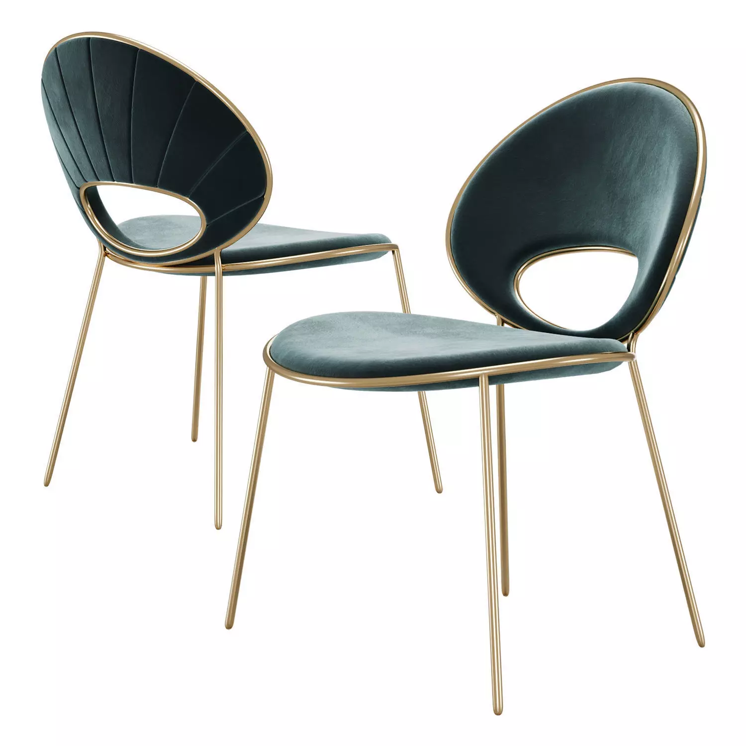 Black Pearl Contemporary Design Blue Dining Chair 3D model