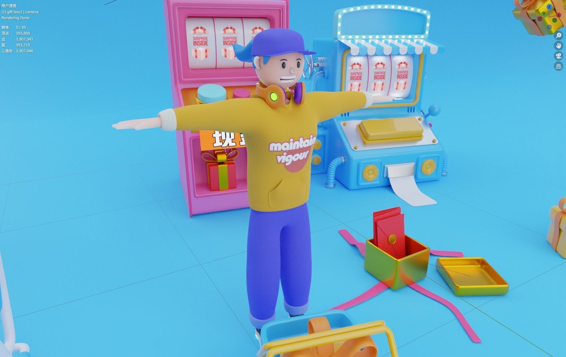 Cartoon style scene model 3D model_4