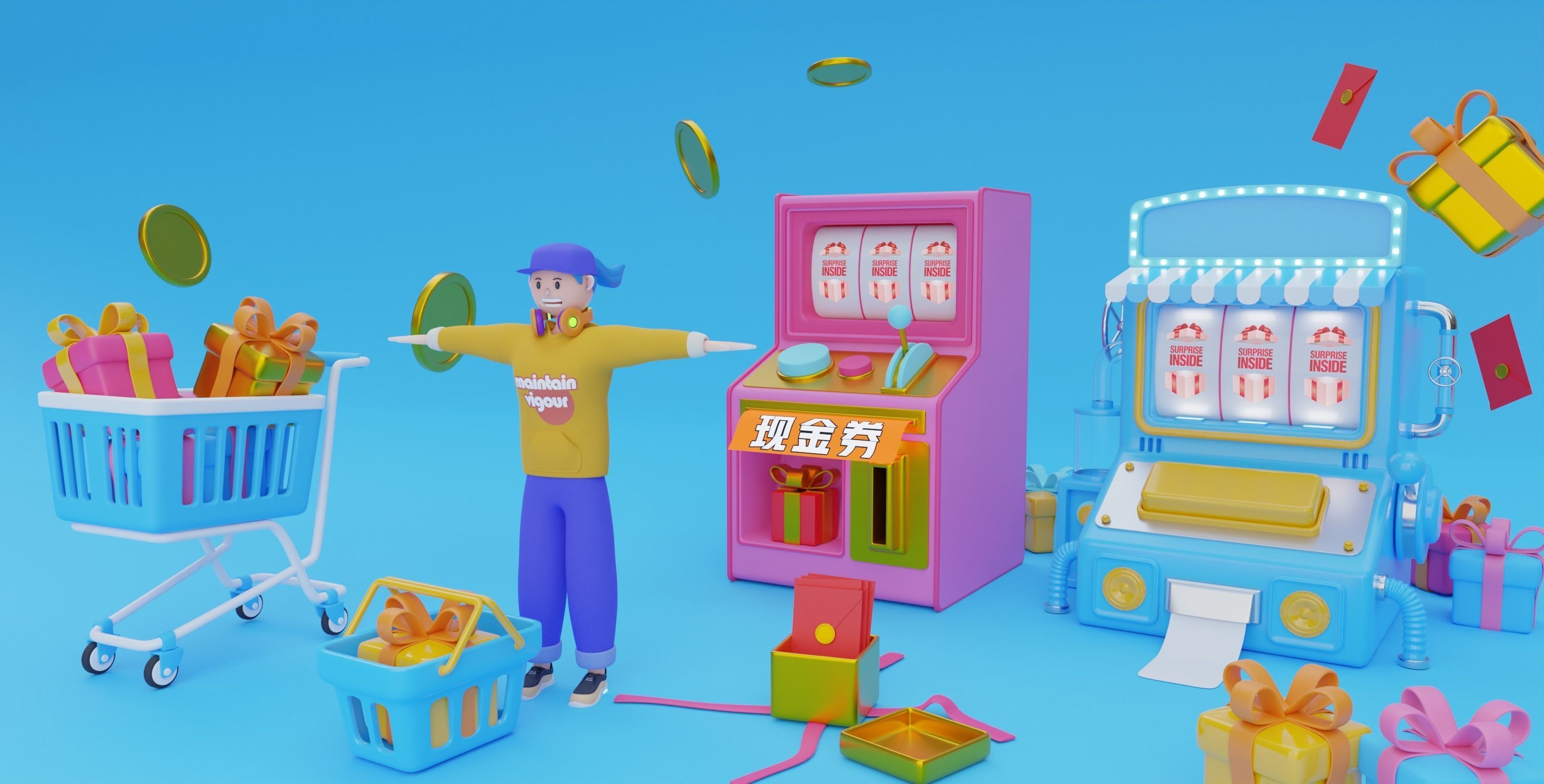 Cartoon style scene model 3D model_2