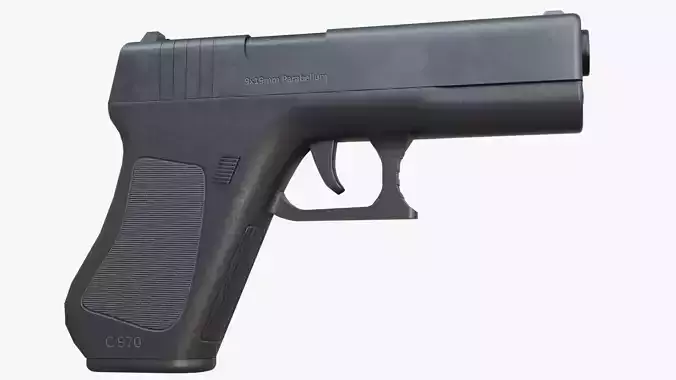 Simple Pistol Low-poly 3D model