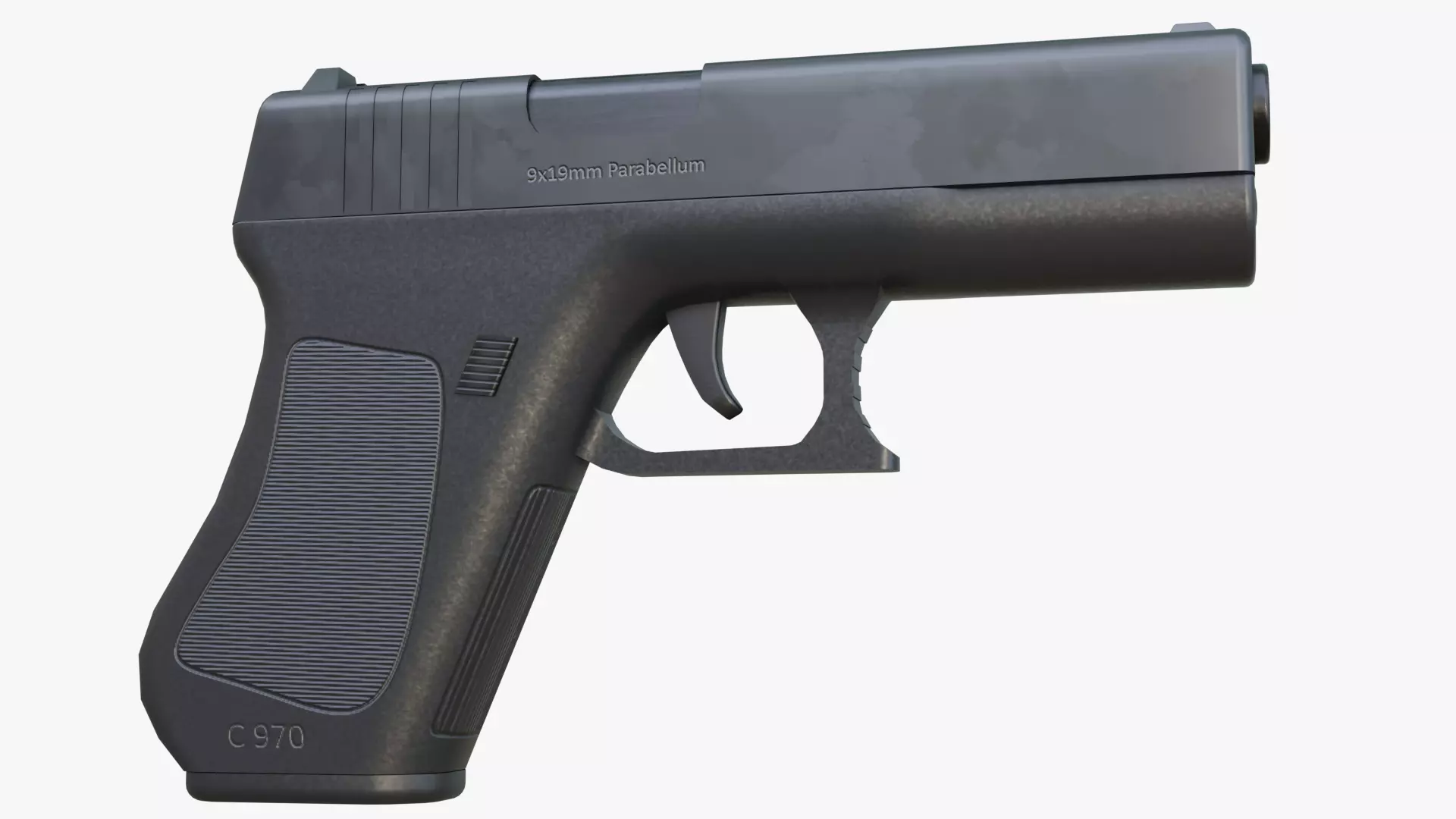 Simple Pistol Low-poly 3D model