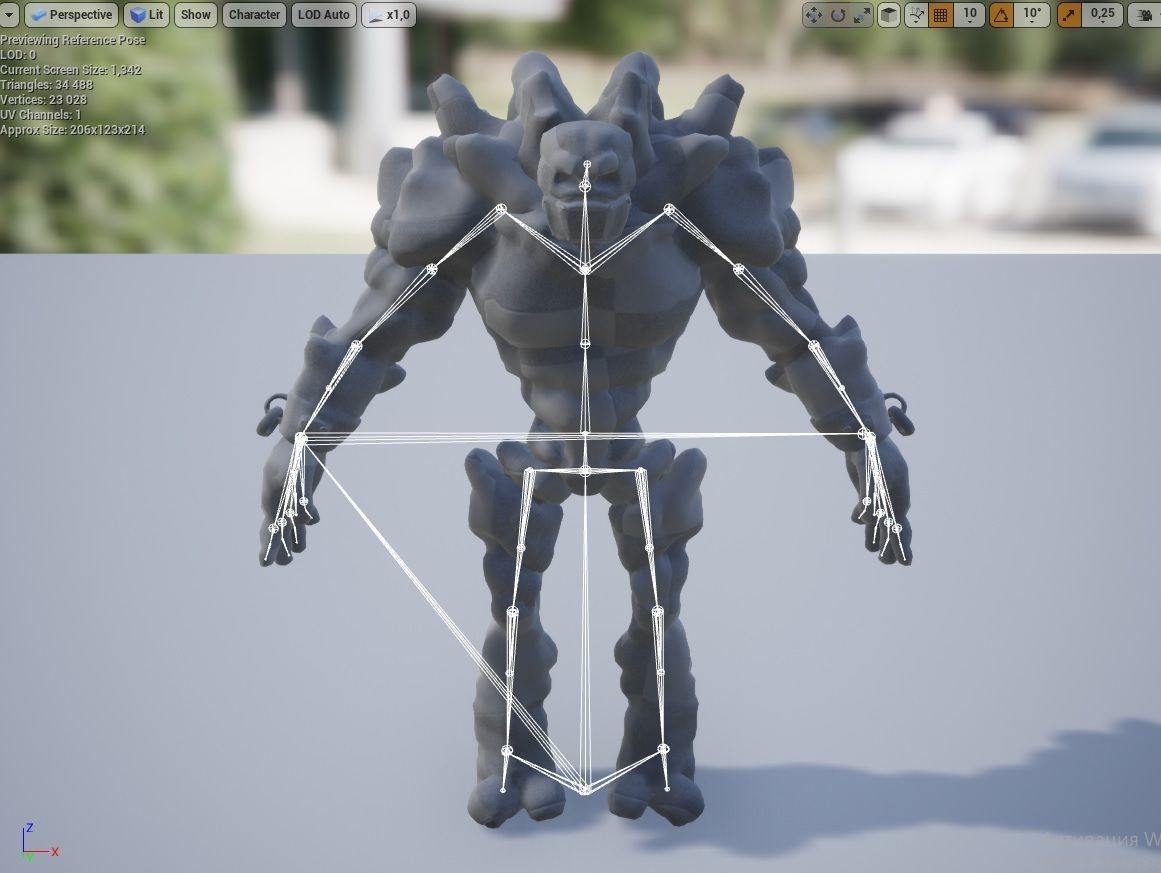 Golem Low-poly 3D model_11