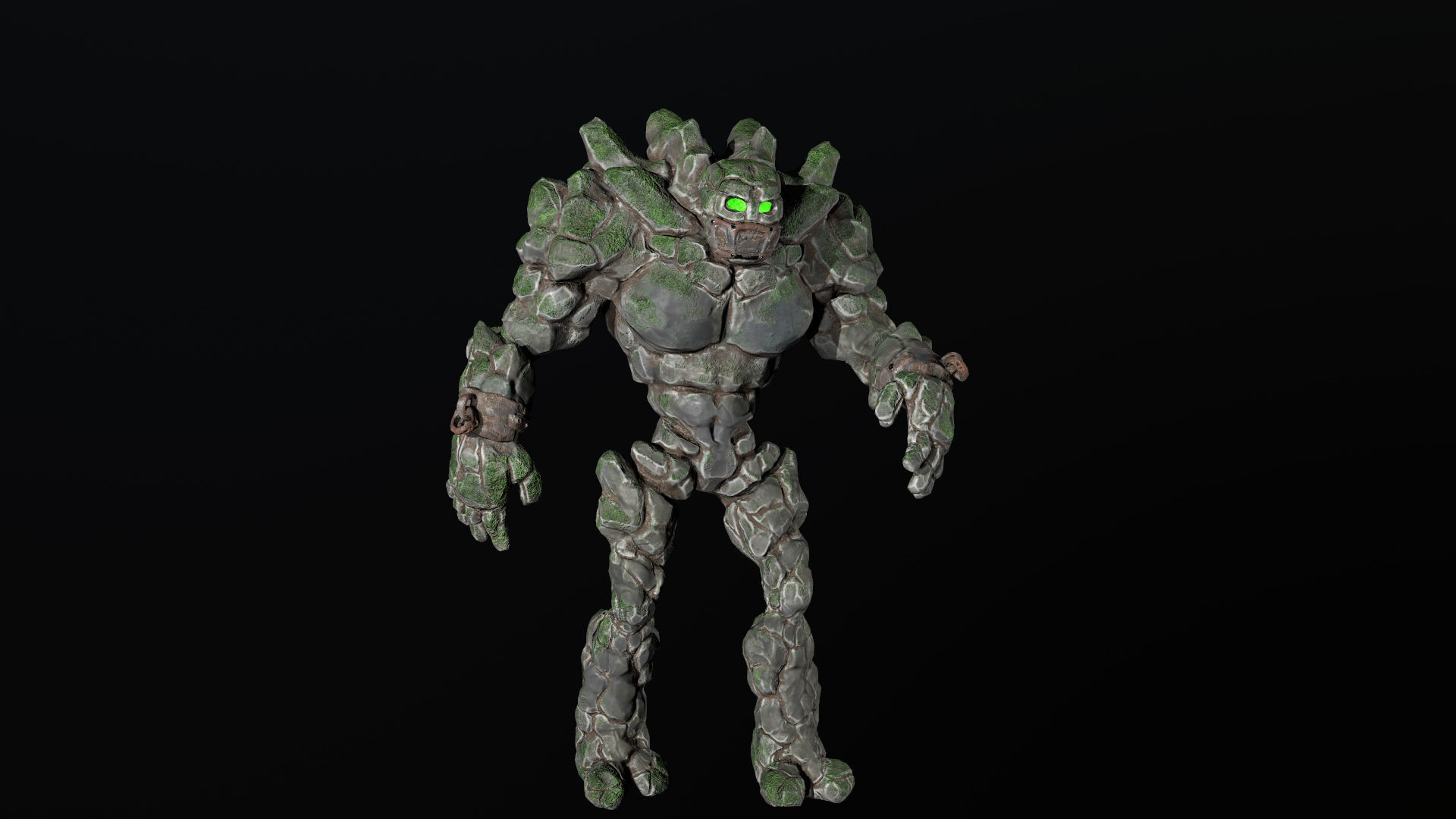 Golem Low-poly 3D model_5