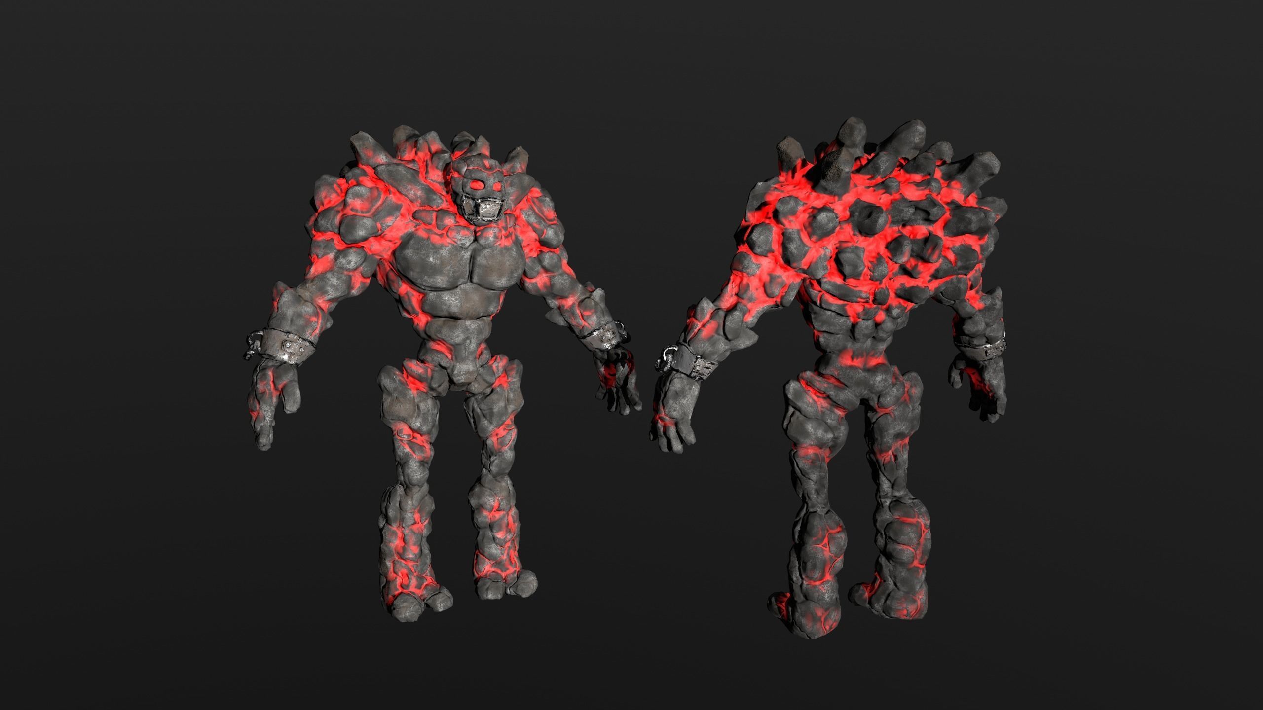 Golem Low-poly 3D model_3