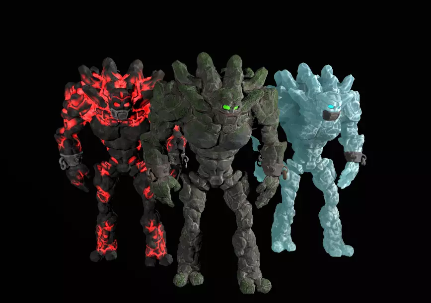 Golem Low-poly 3D model_0