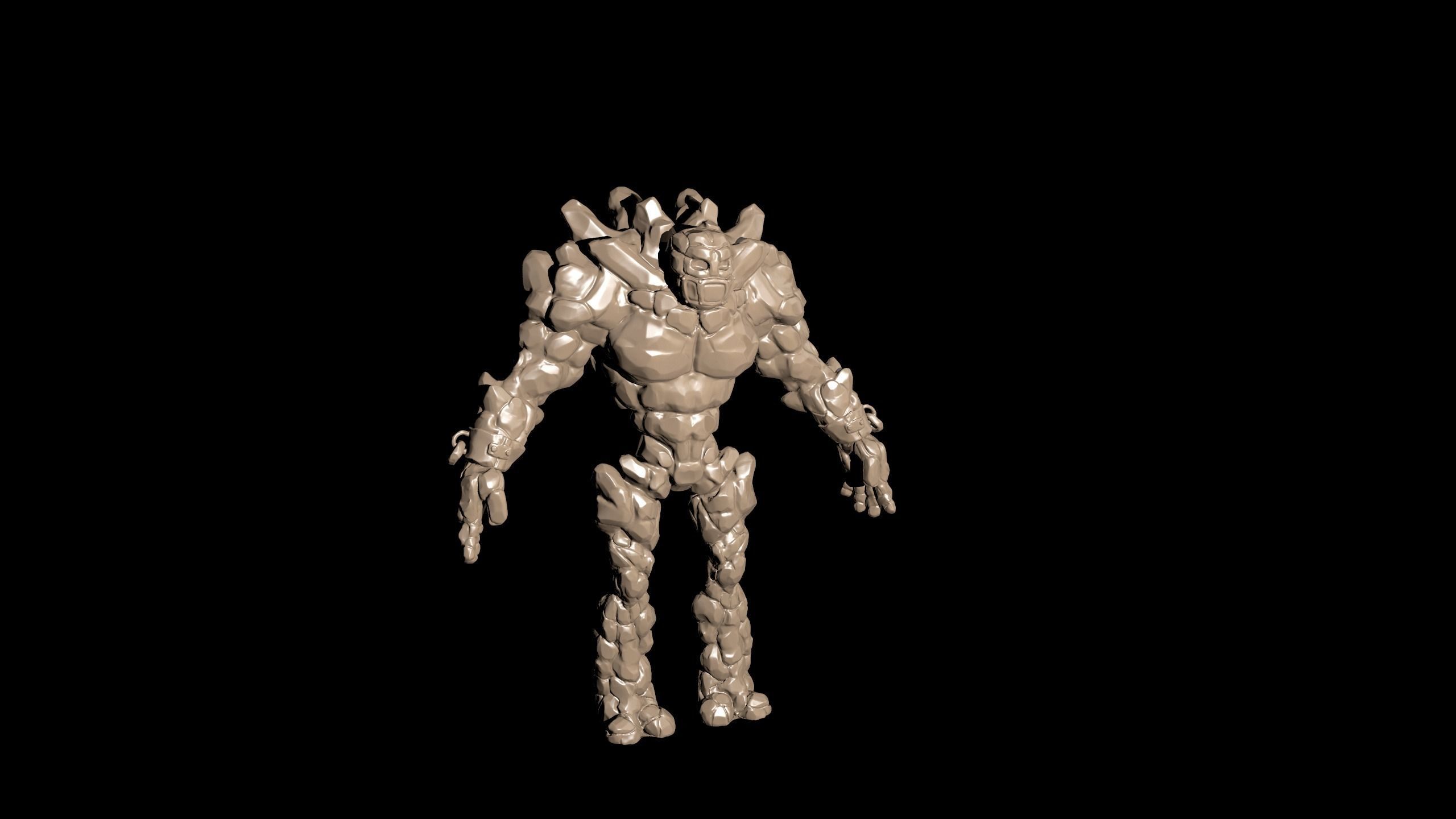 Golem Low-poly 3D model_10