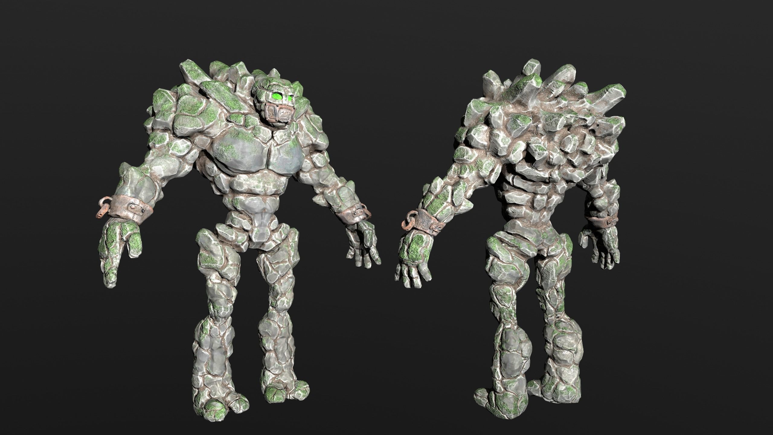 Golem Low-poly 3D model_2