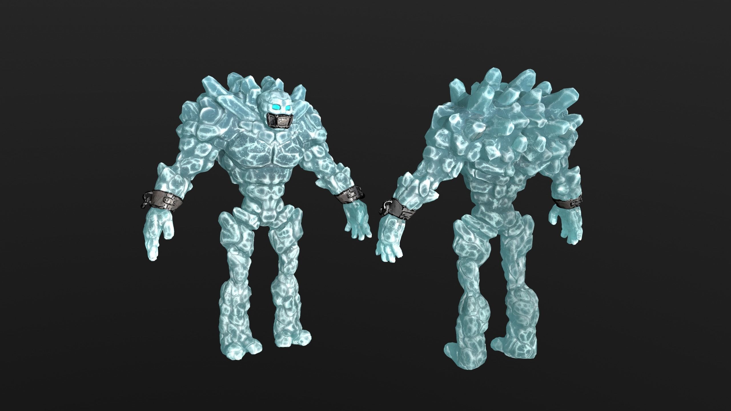 Golem Low-poly 3D model_4