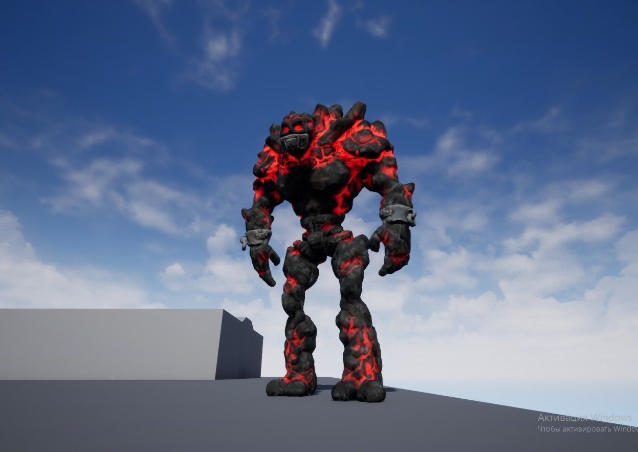 Golem Low-poly 3D model_9