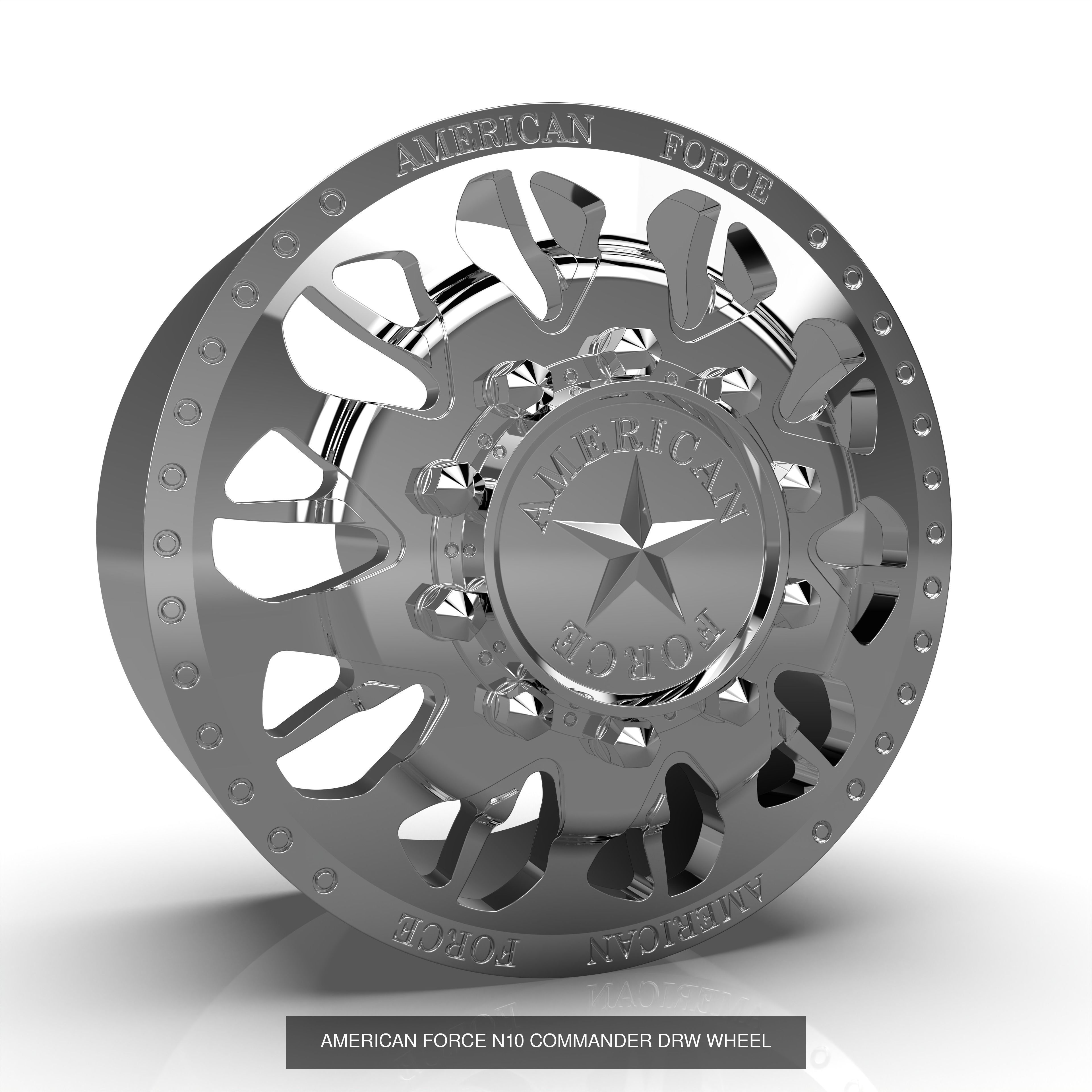 6 models of american force wheels 3D Model Collection_5
