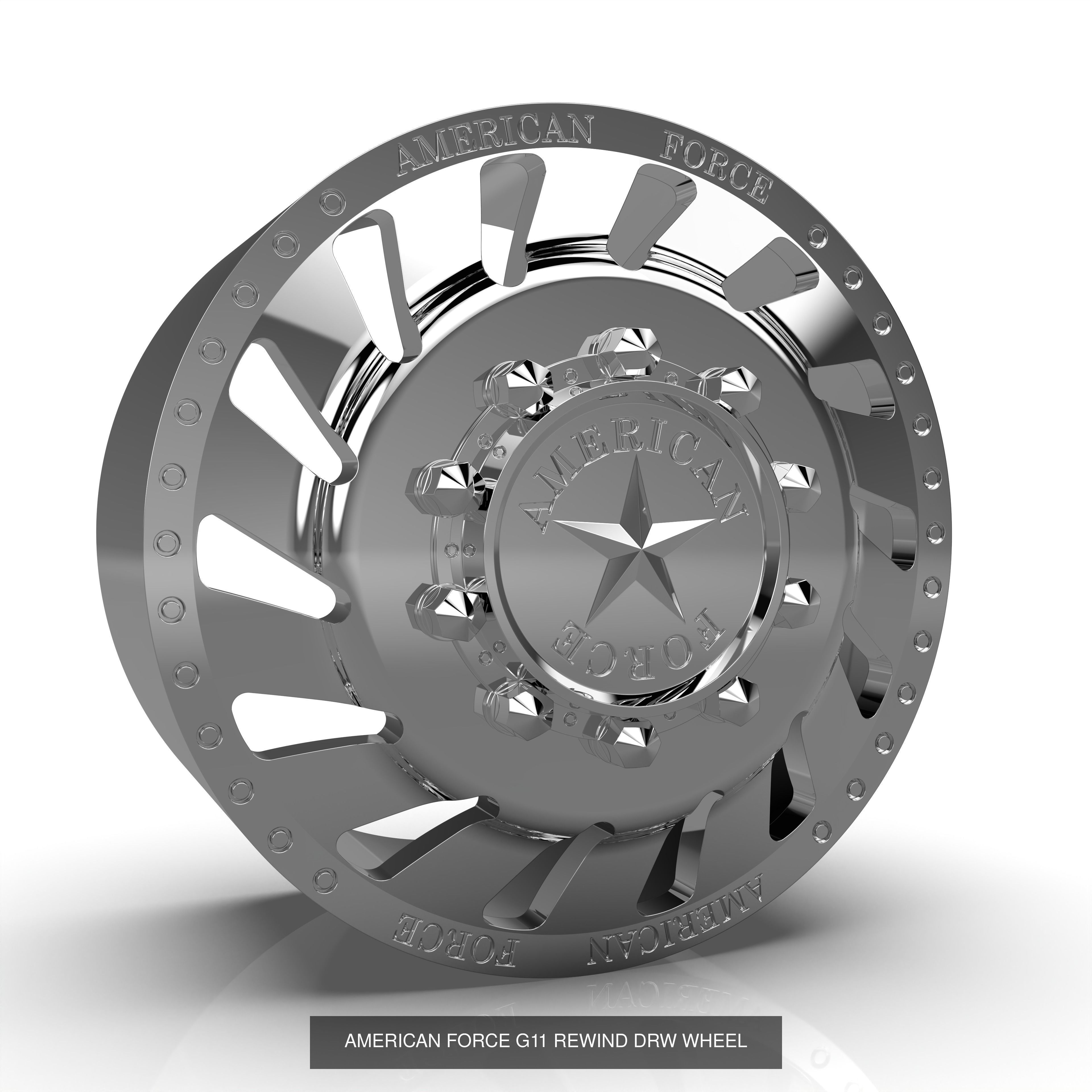 6 models of american force wheels 3D Model Collection_3
