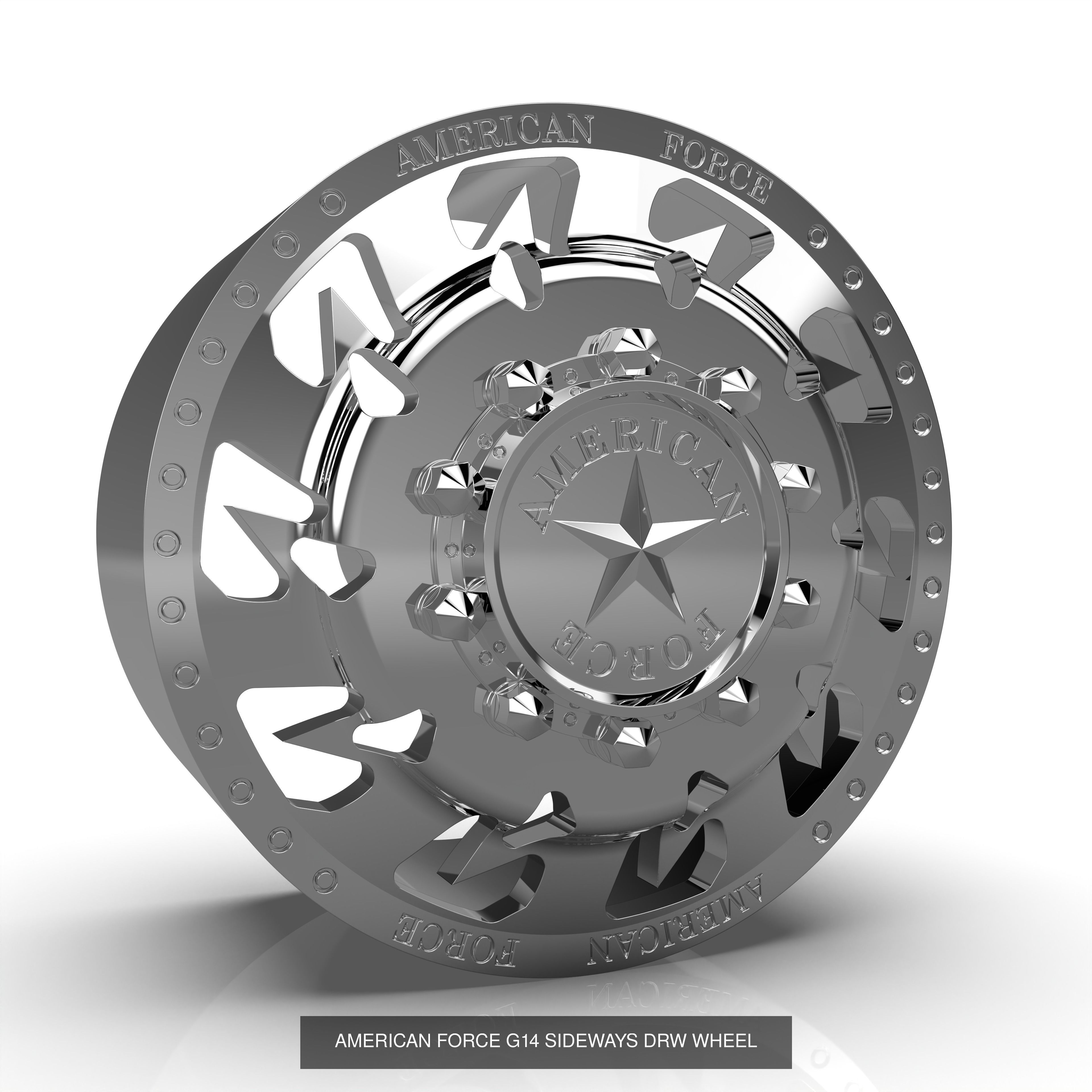 6 models of american force wheels 3D Model Collection_4