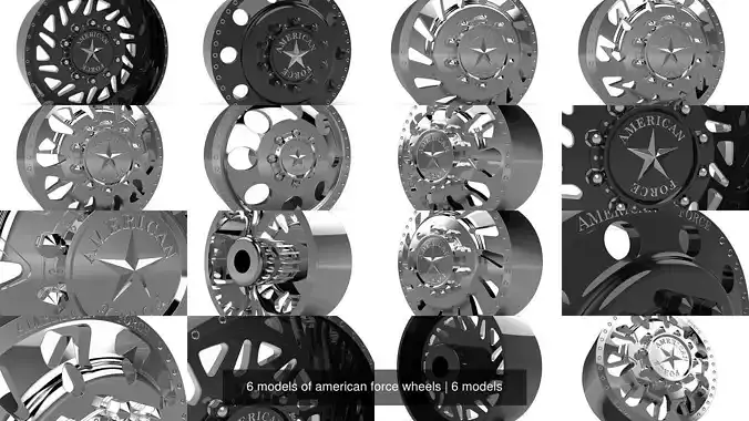 6 models of american force wheels