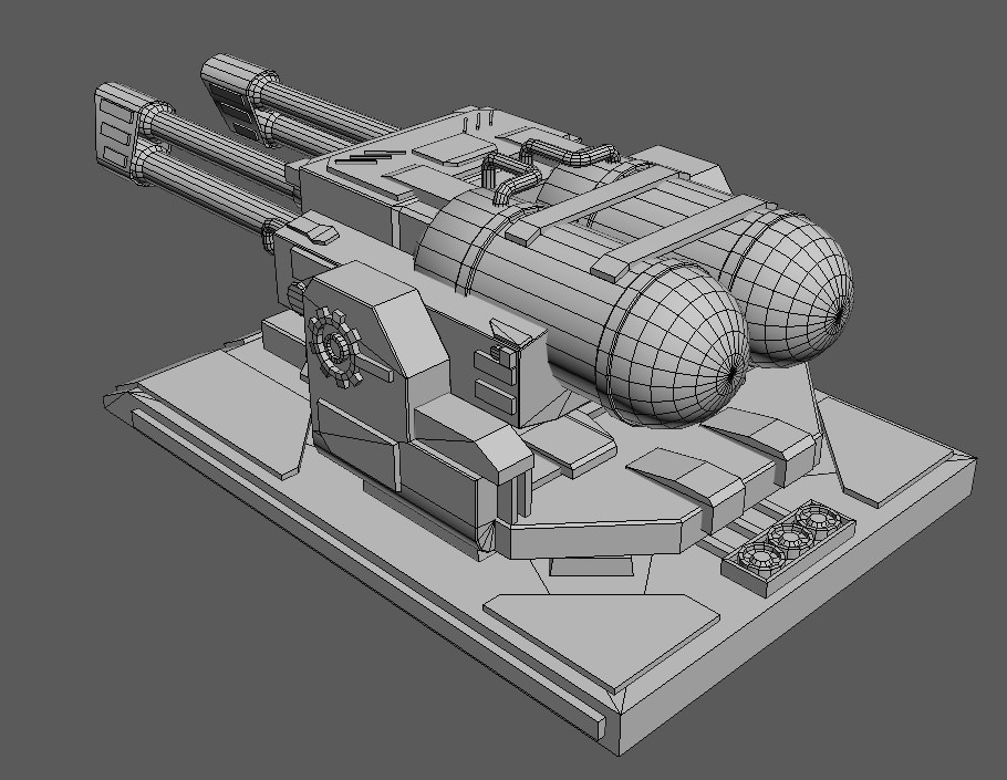 Flame Turret Low-poly 3D model_3