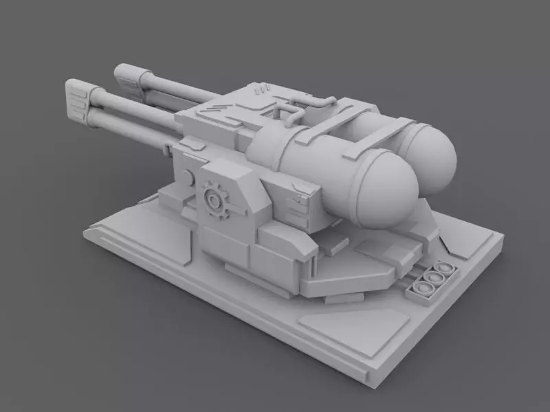 Flame Turret Low-poly 3D model_0
