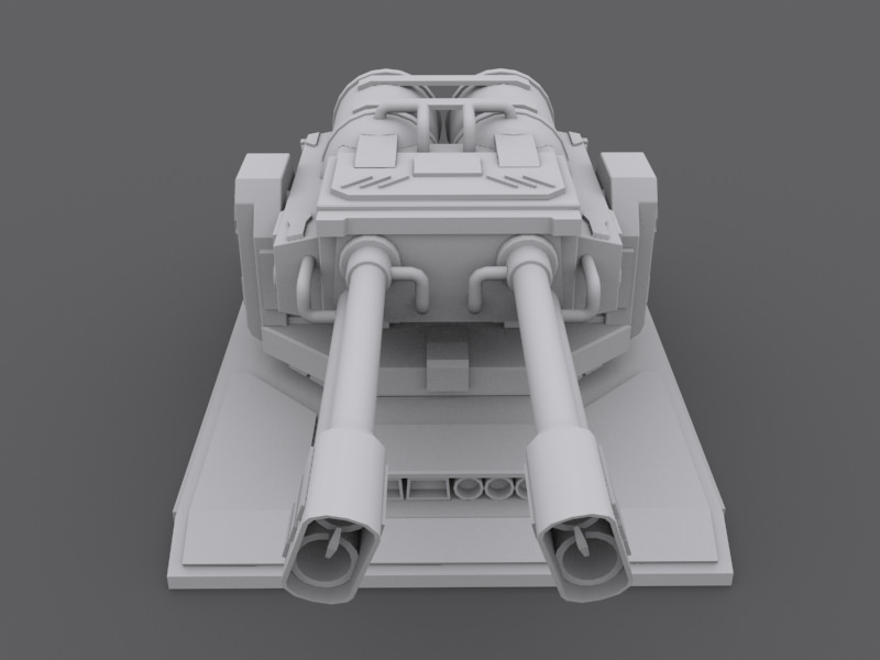 Flame Turret Low-poly 3D model_1
