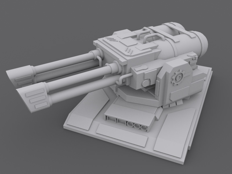 Flame Turret Low-poly 3D model_4
