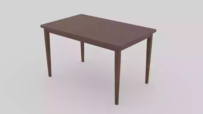 LowPoly Dining Wood Table 4K GameReady Asset
