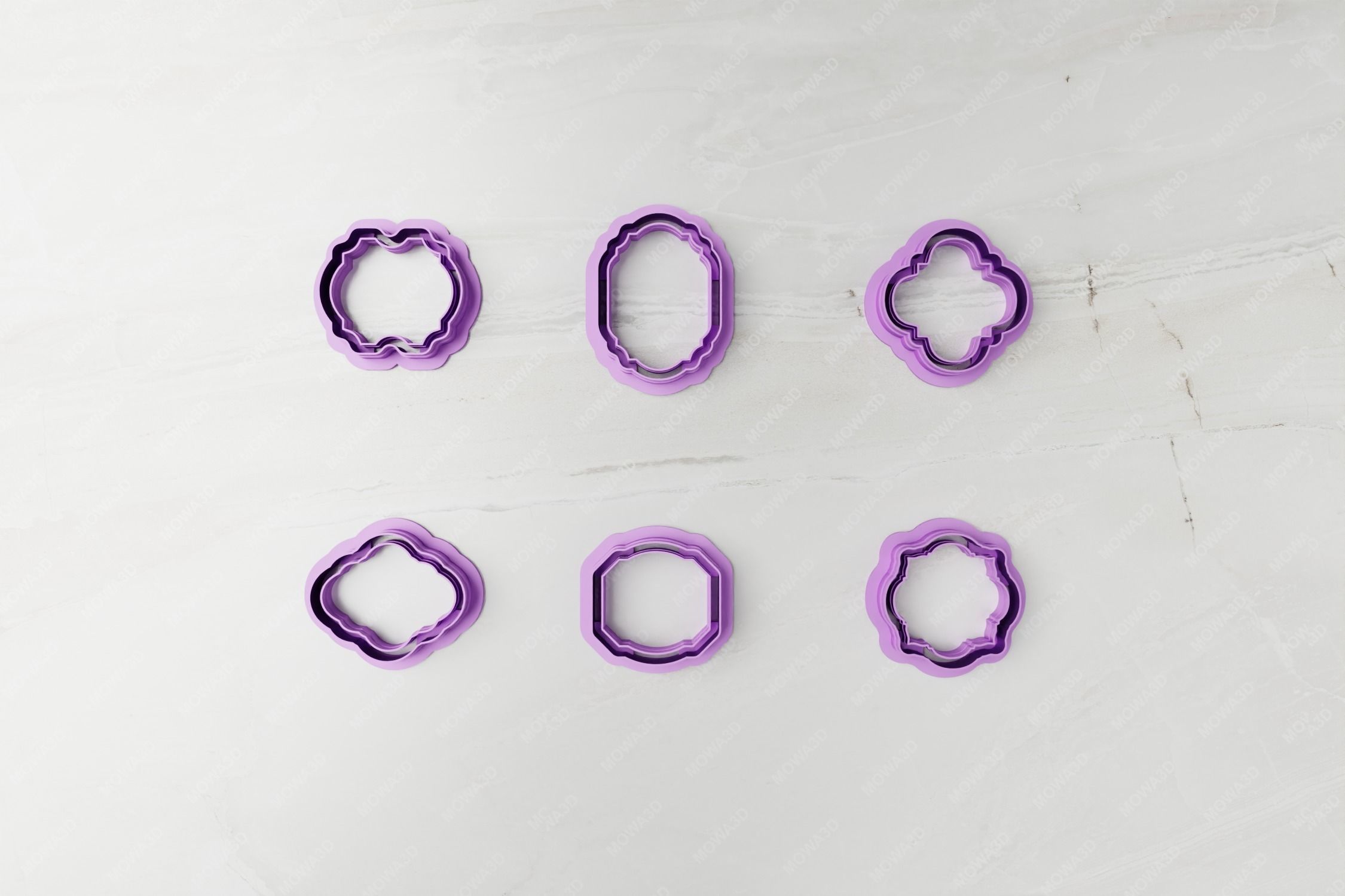 Decorative Shape clay cutter set of 06 PCS  3D print model_1