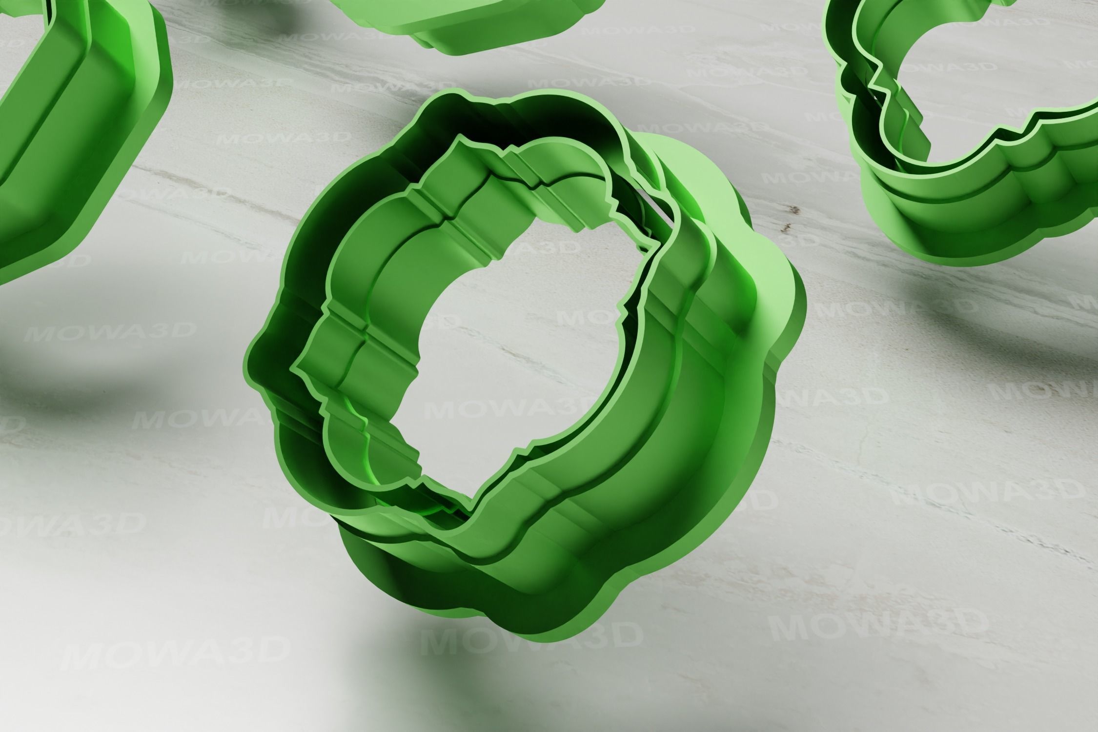 Decorative Shape clay cutter set of 06 PCS  3D print model_5