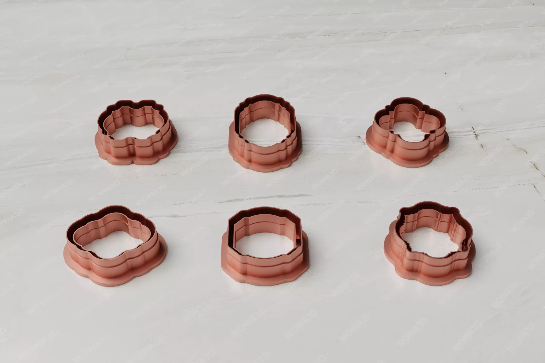 Decorative Shape clay cutter set of 06 PCS  3D print model_0