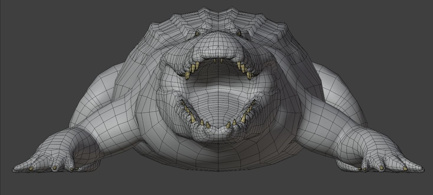 Saltwater Crocodile Animated  Low-poly 3D model_16