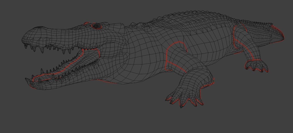 Saltwater Crocodile Animated  Low-poly 3D model_23