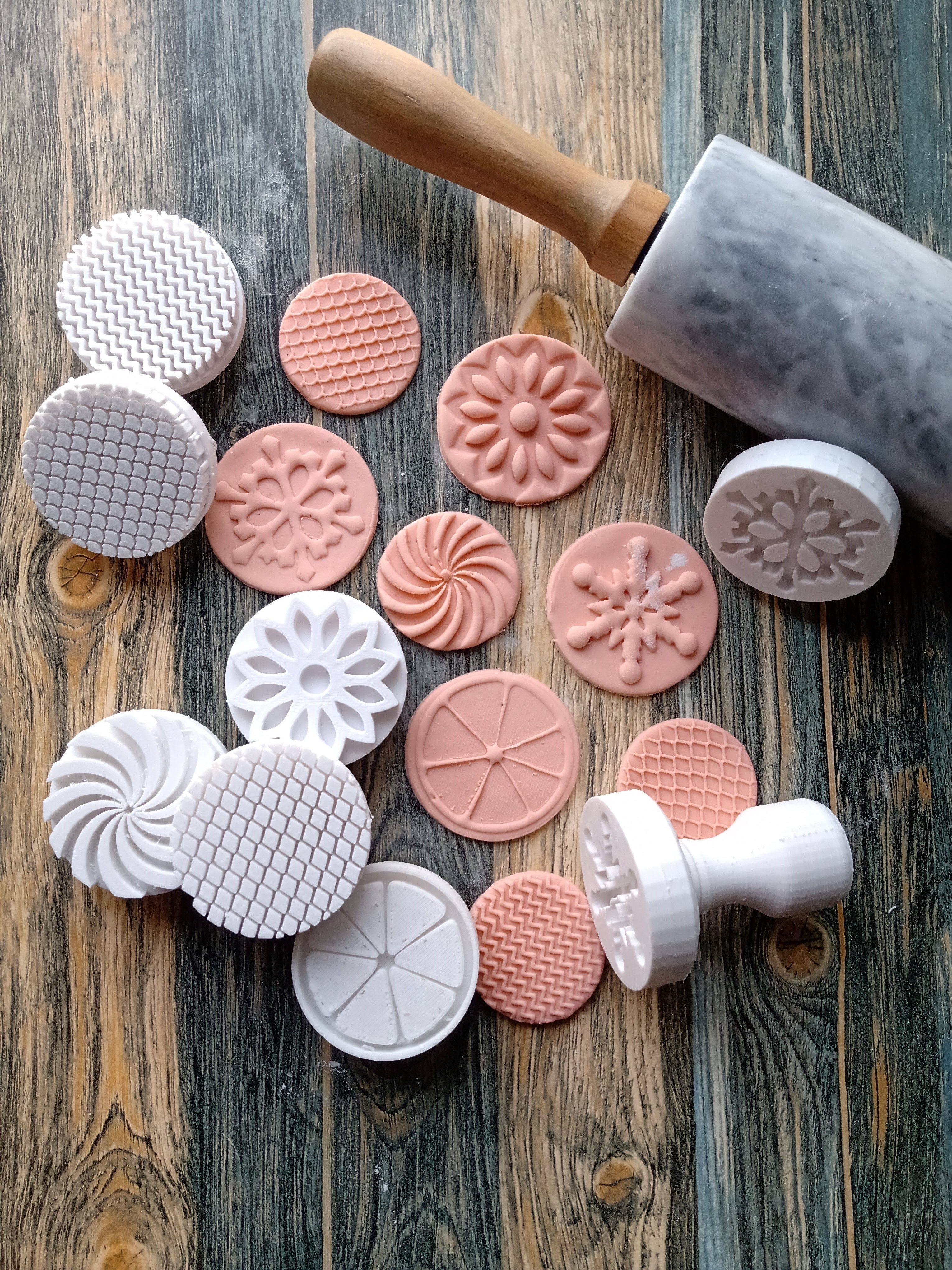 Kit Sello con Mango Intercambiable Texturas varias 3D print model_6