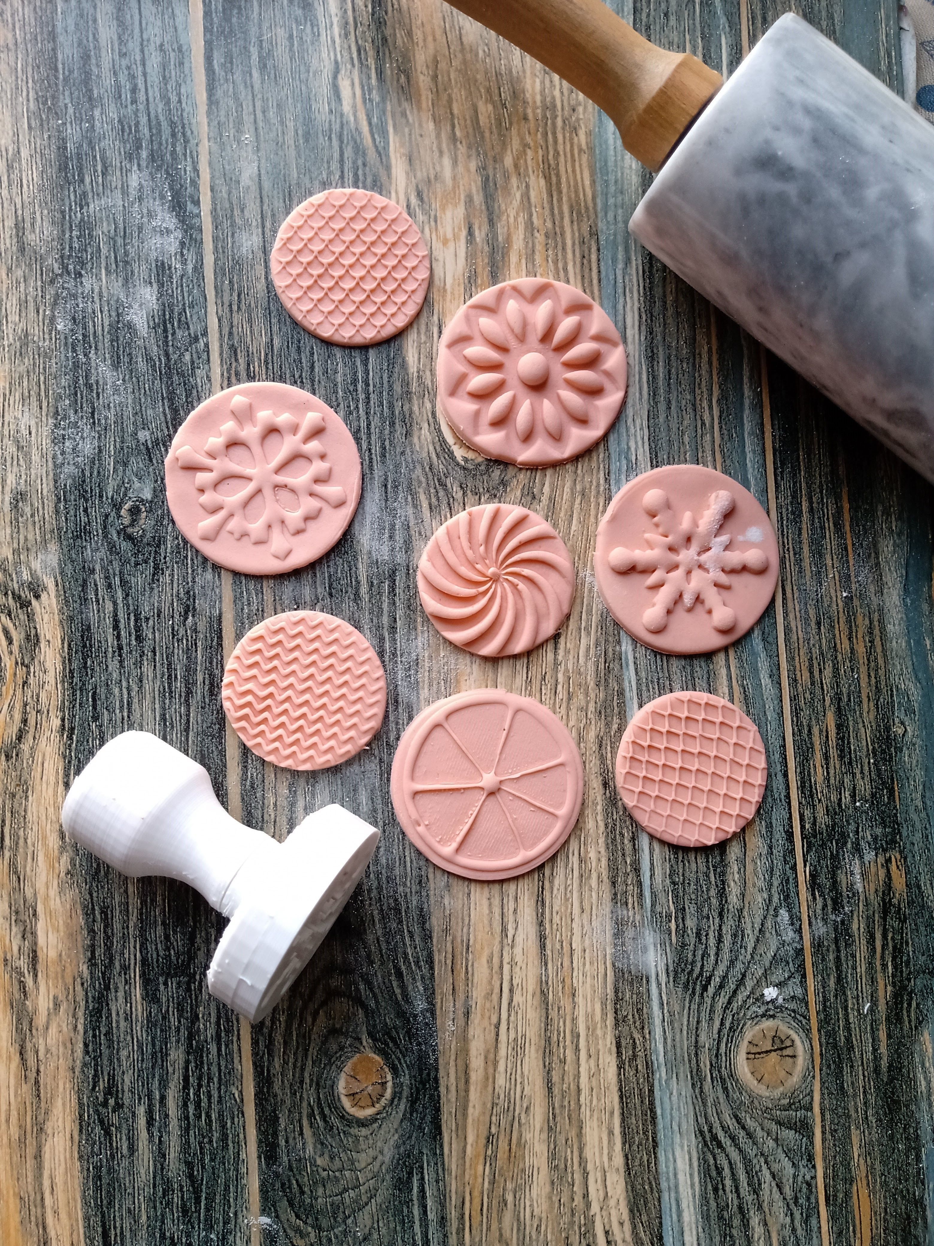 Kit Sello con Mango Intercambiable Texturas varias 3D print model_2