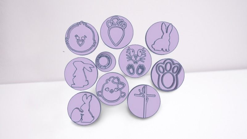 Combo x 10 Set de Sellos con Mango Interacambiable Varios 3D print model_18