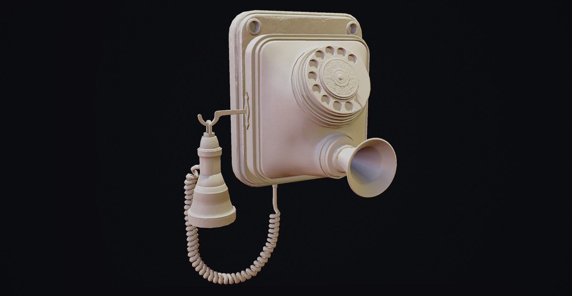 Antique Telephone 19 century Low-poly Low-poly 3D model_5