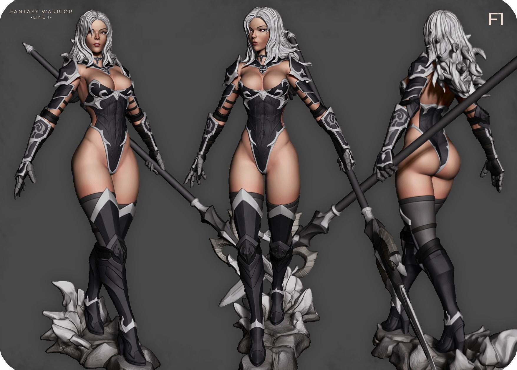 Fantasy Warrior - Line 1 - F1 3D print model_4