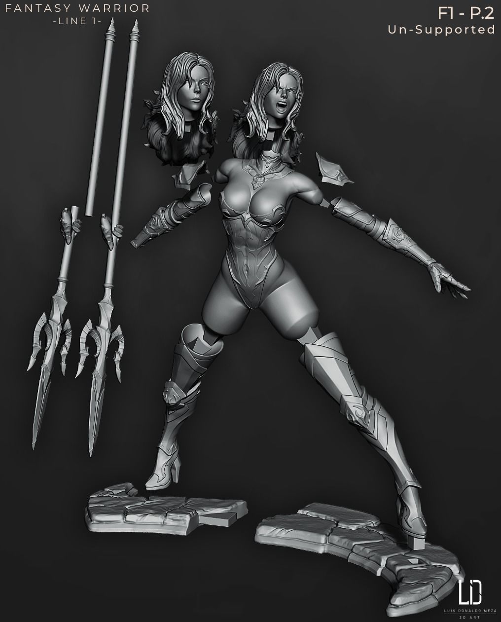 Fantasy Warrior - Line 1 - F1 3D print model_9