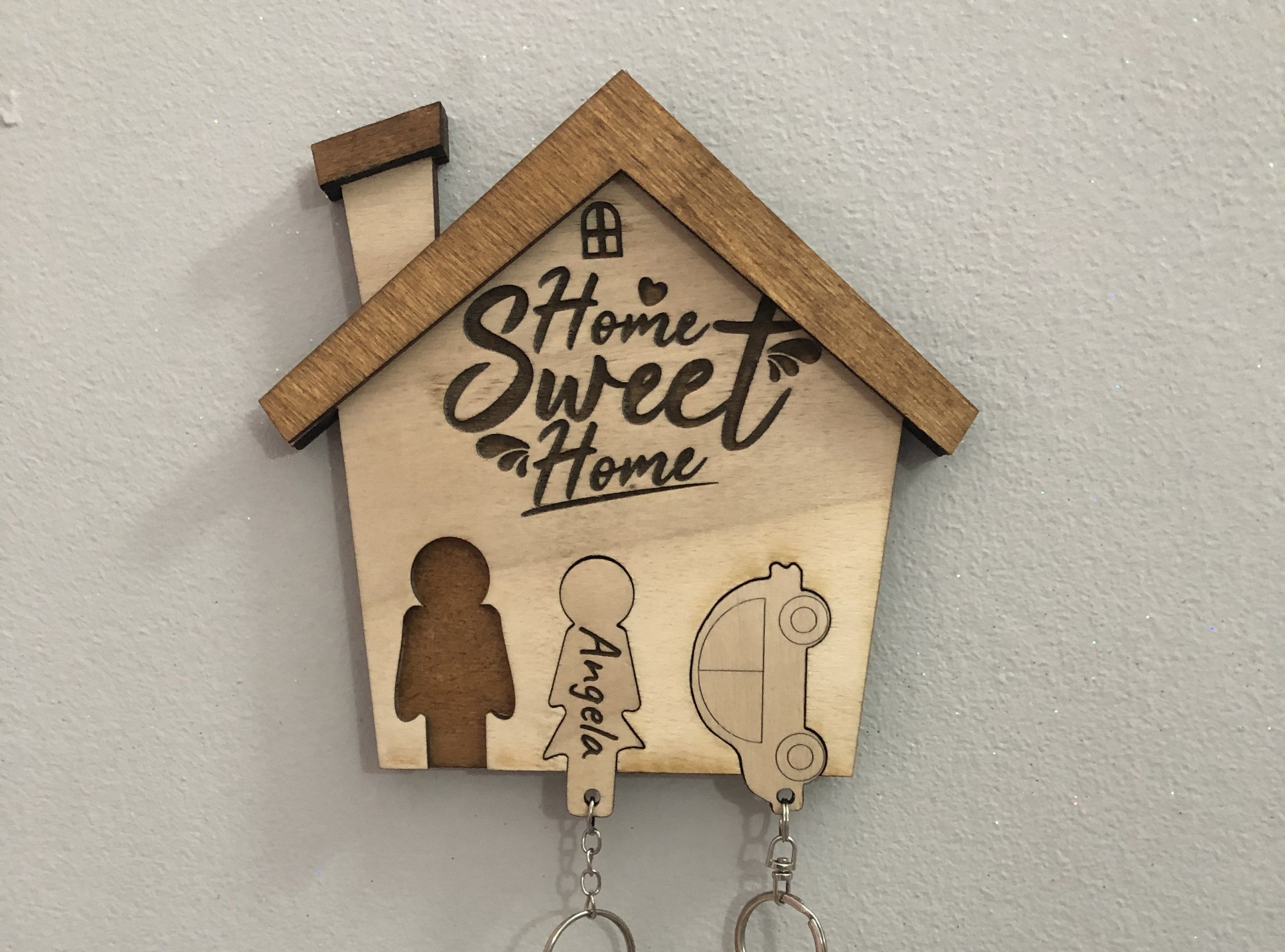 LASER CUT - PERSONALIZED WALL KEYCHAIN Low-poly 3D model_1