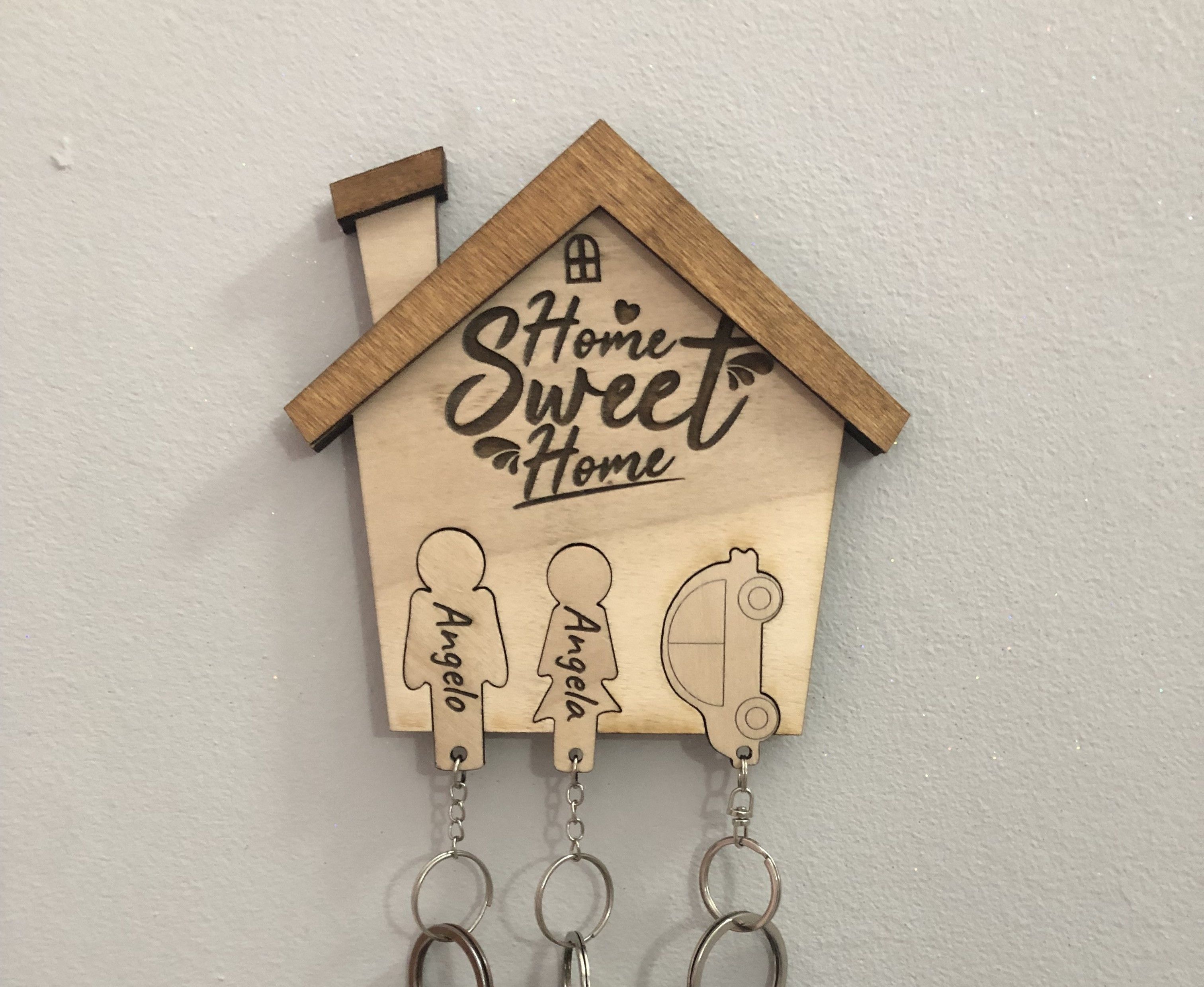 LASER CUT - PERSONALIZED WALL KEYCHAIN Low-poly 3D model_2