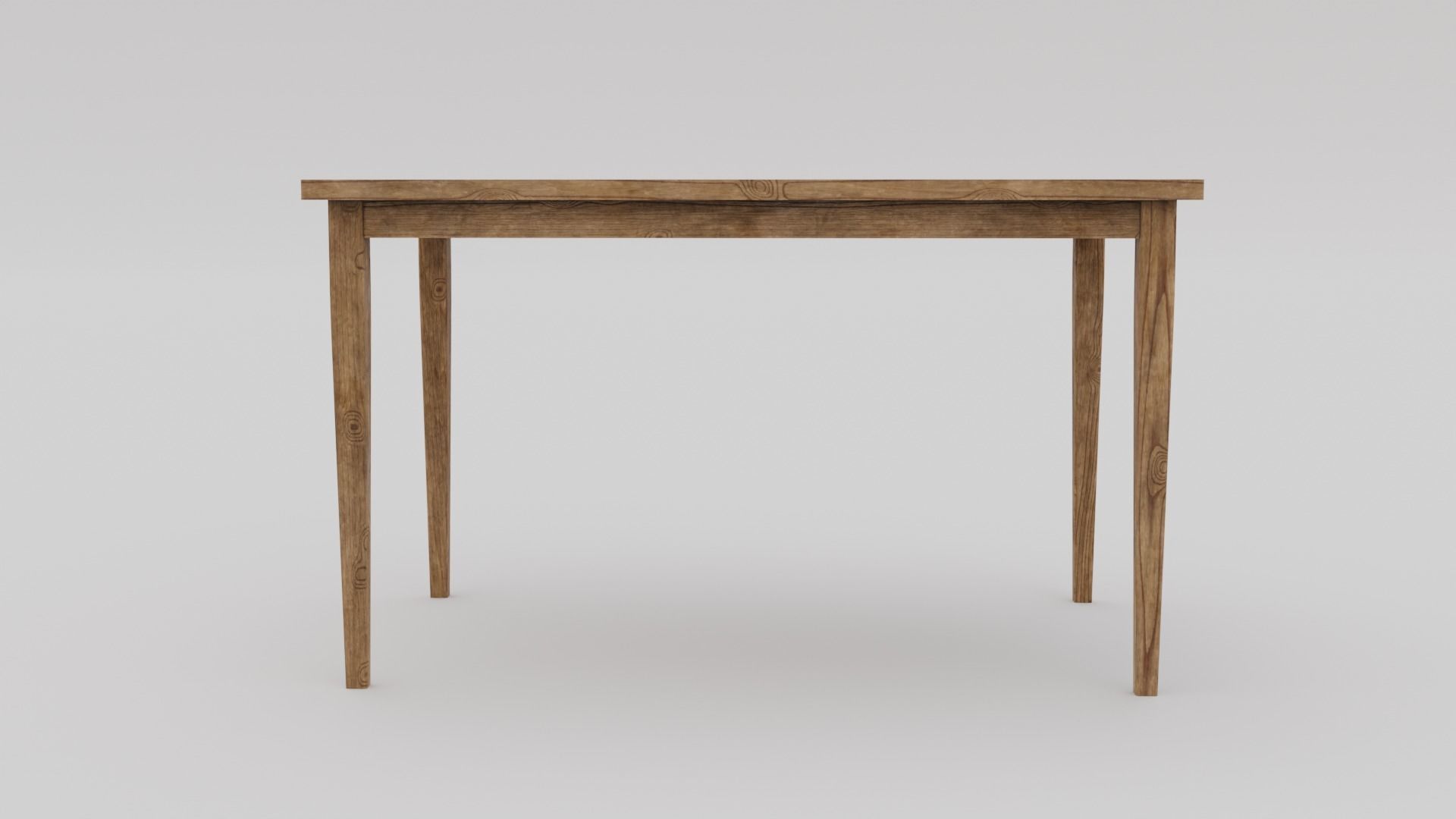 LowPoly Dining Wood Table 4K GameReady Asset Free low-poly 3D model_2